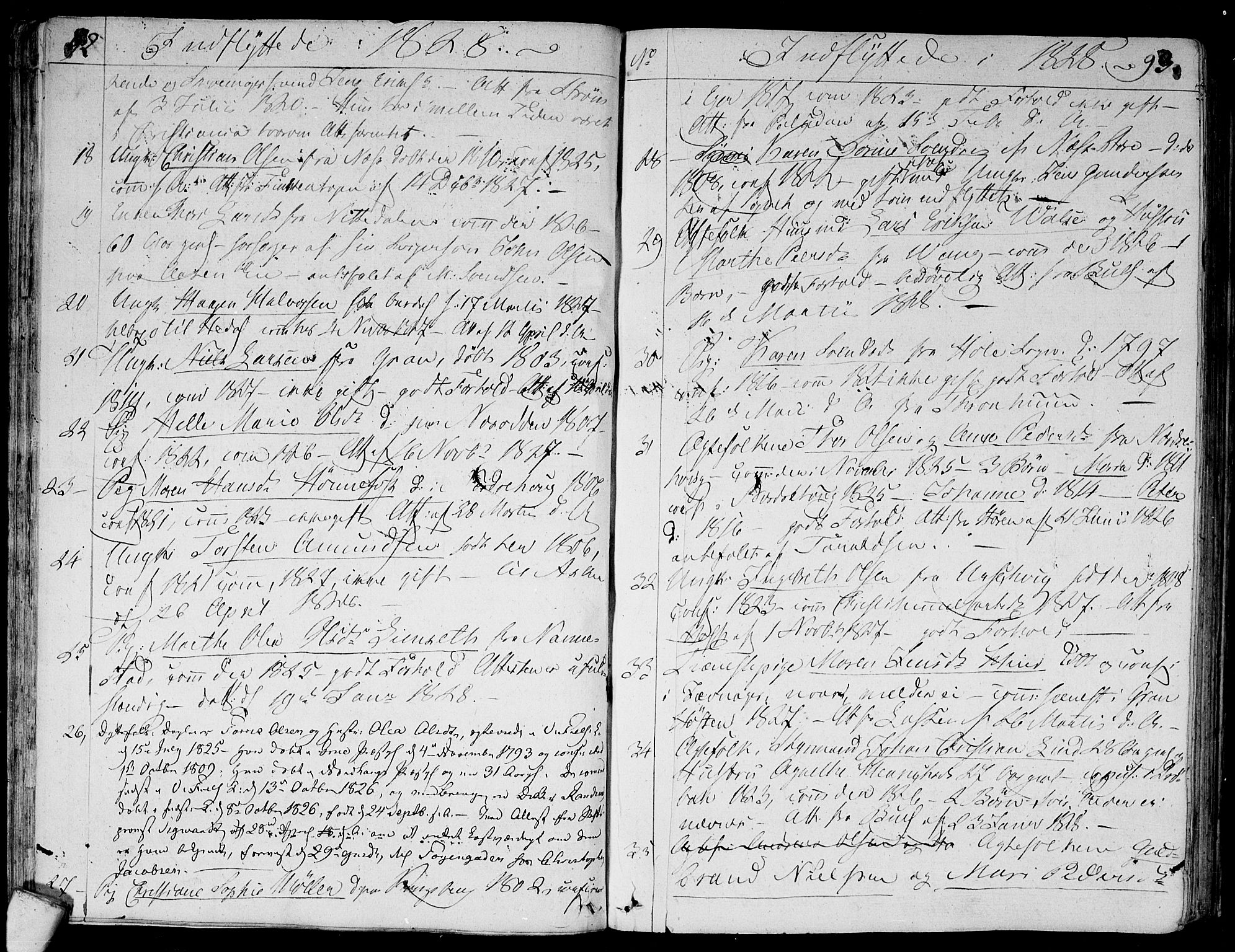 Aker prestekontor kirkebøker, AV/SAO-A-10861/F/L0014b: Parish register (official) no. 14B, 1820-1834, p. 92-93