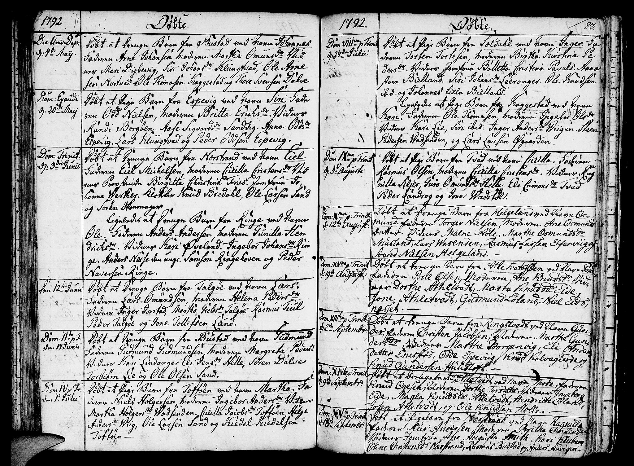 Nedstrand sokneprestkontor, AV/SAST-A-101841/01/IV: Parish register (official) no. A 4, 1779-1795, p. 83