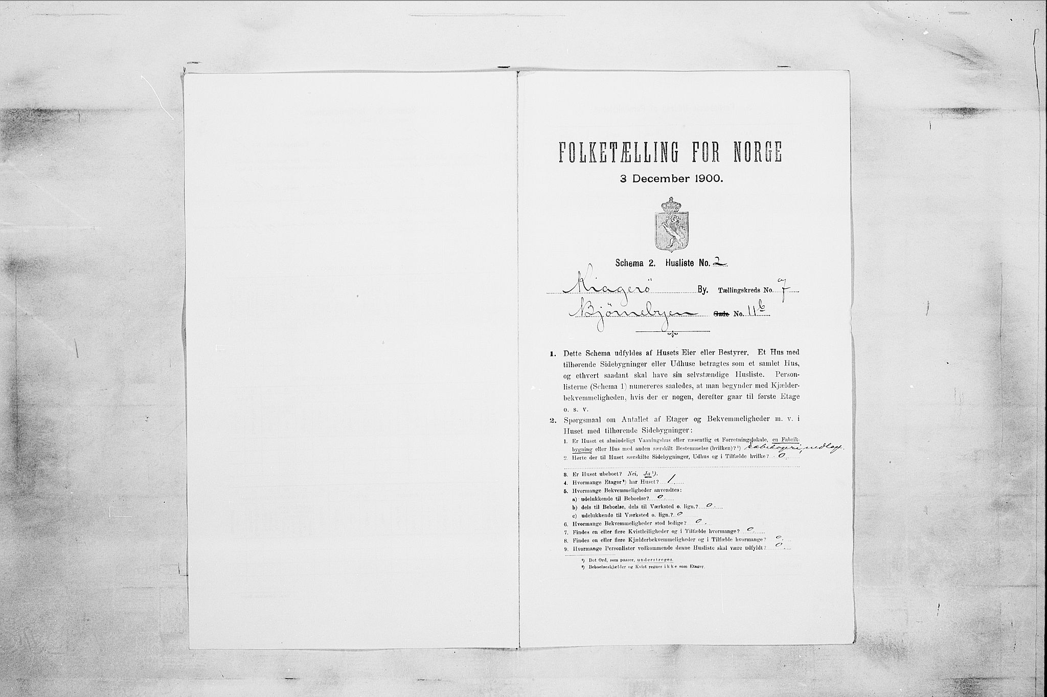 SAKO, 1900 census for Kragerø, 1900, p. 854