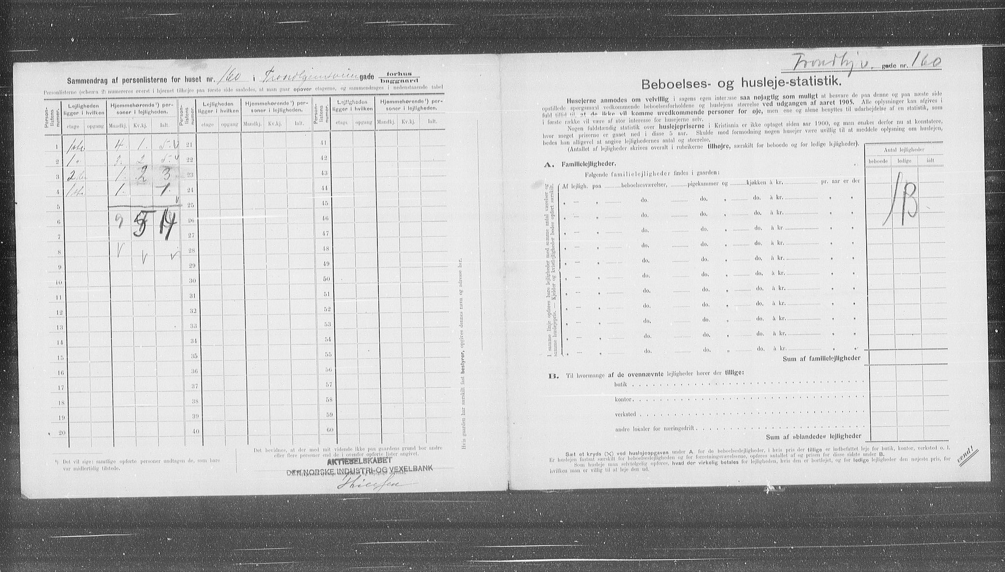 OBA, Municipal Census 1905 for Kristiania, 1905, p. 61614