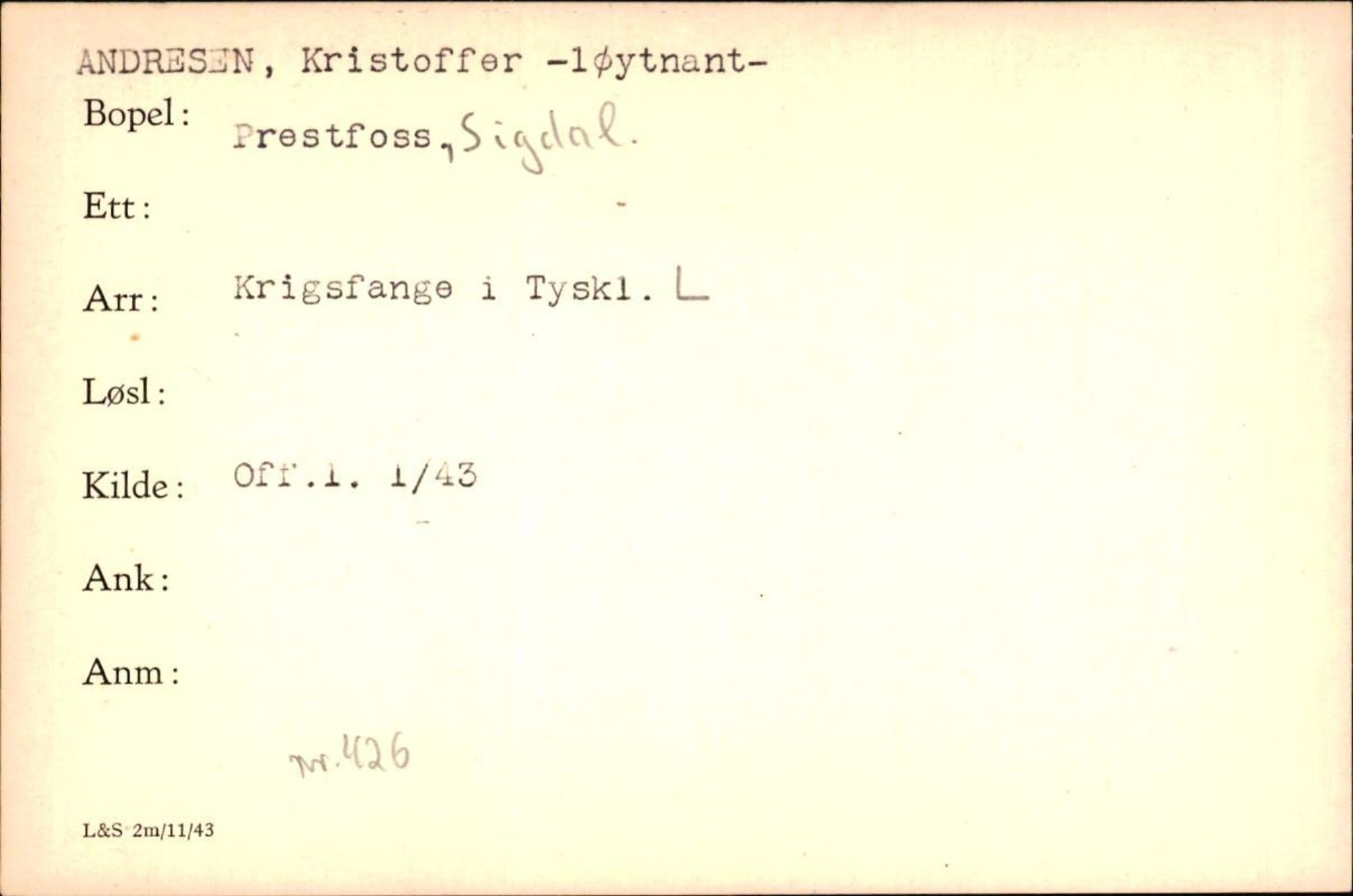 Forsvaret, Forsvarets krigshistoriske avdeling, AV/RA-RAFA-2017/Y/Yf/L0200: II-C-11-2102  -  Norske krigsfanger i Tyskland, 1940-1945, p. 43