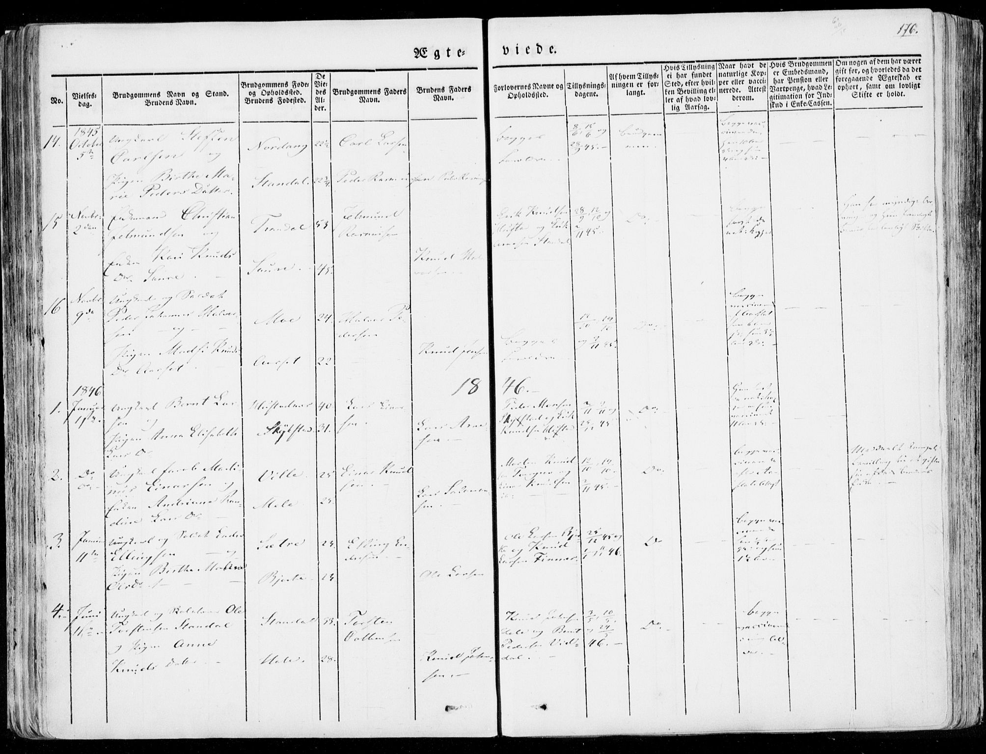 Ministerialprotokoller, klokkerbøker og fødselsregistre - Møre og Romsdal, AV/SAT-A-1454/515/L0208: Parish register (official) no. 515A04, 1830-1846, p. 176