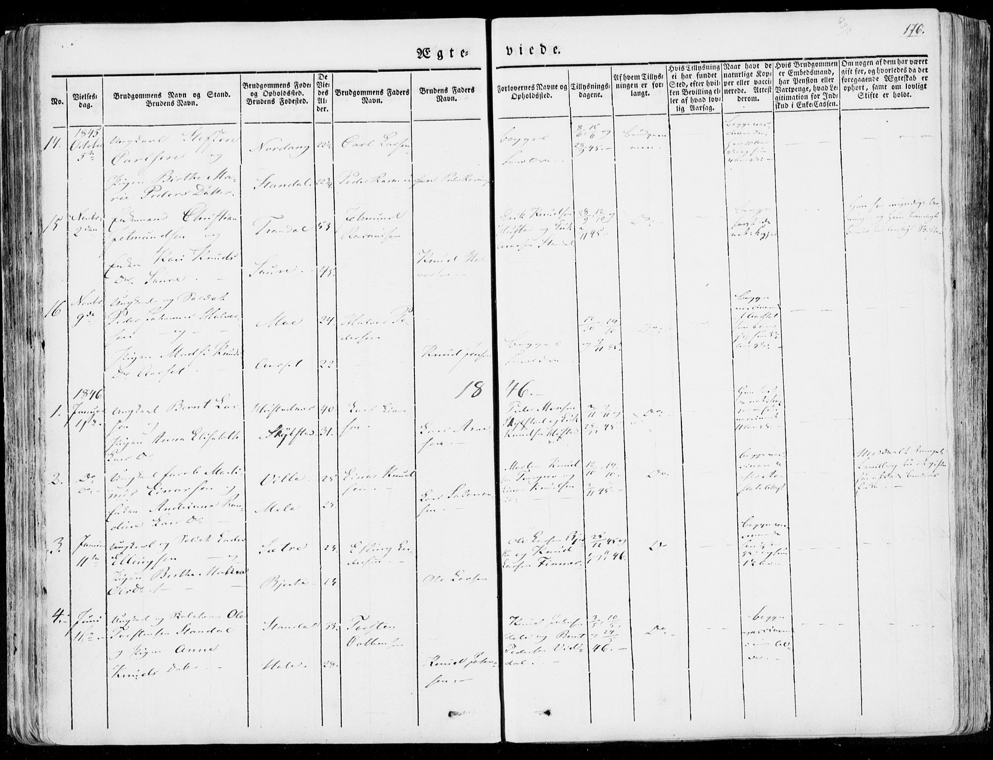 Ministerialprotokoller, klokkerbøker og fødselsregistre - Møre og Romsdal, AV/SAT-A-1454/515/L0208: Parish register (official) no. 515A04, 1830-1846, p. 176