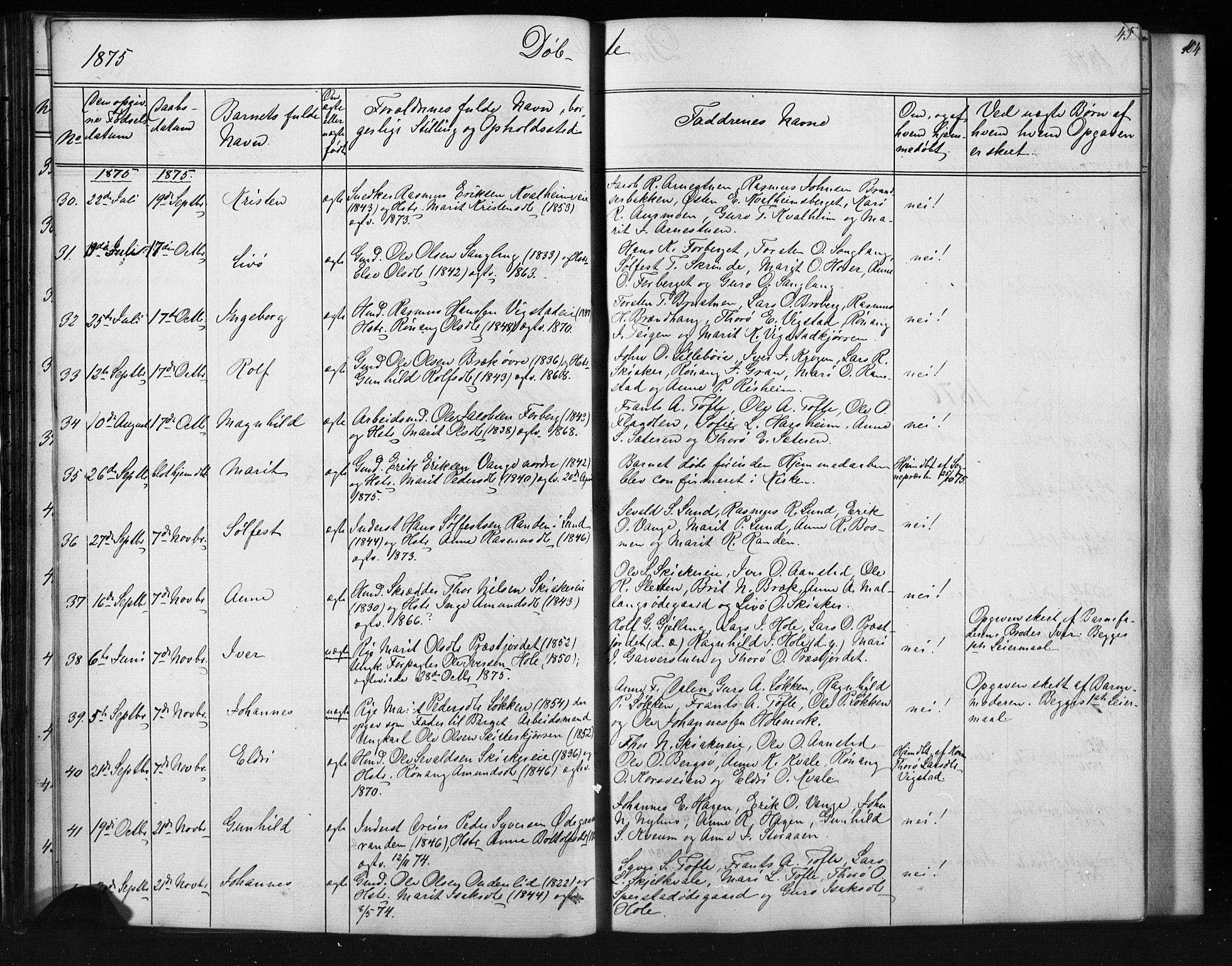 Skjåk prestekontor, SAH/PREST-072/H/Ha/Hab/L0001: Parish register (copy) no. 1, 1865-1893, p. 43