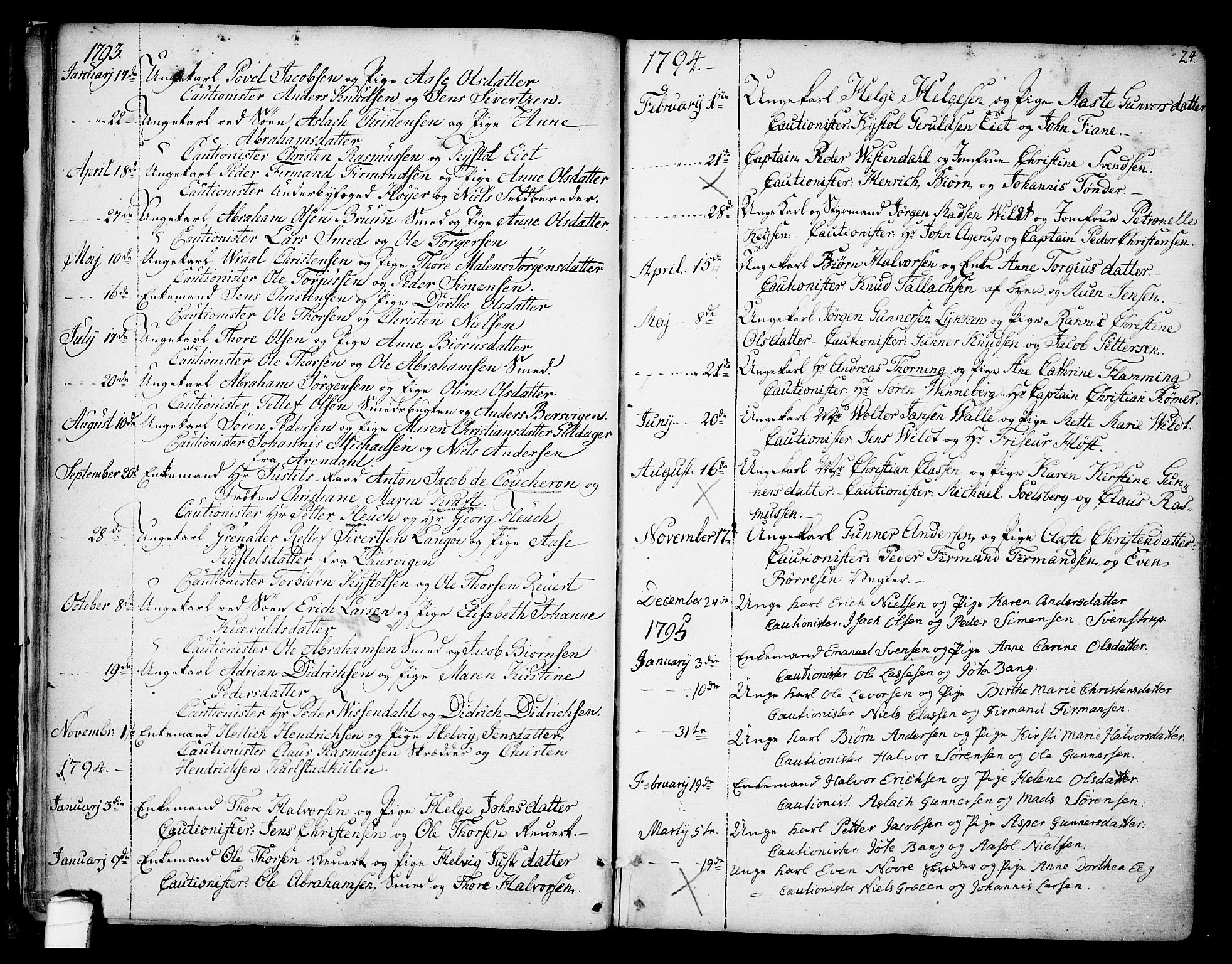 Kragerø kirkebøker, SAKO/A-278/F/Fa/L0002: Parish register (official) no. 2, 1767-1802, p. 24