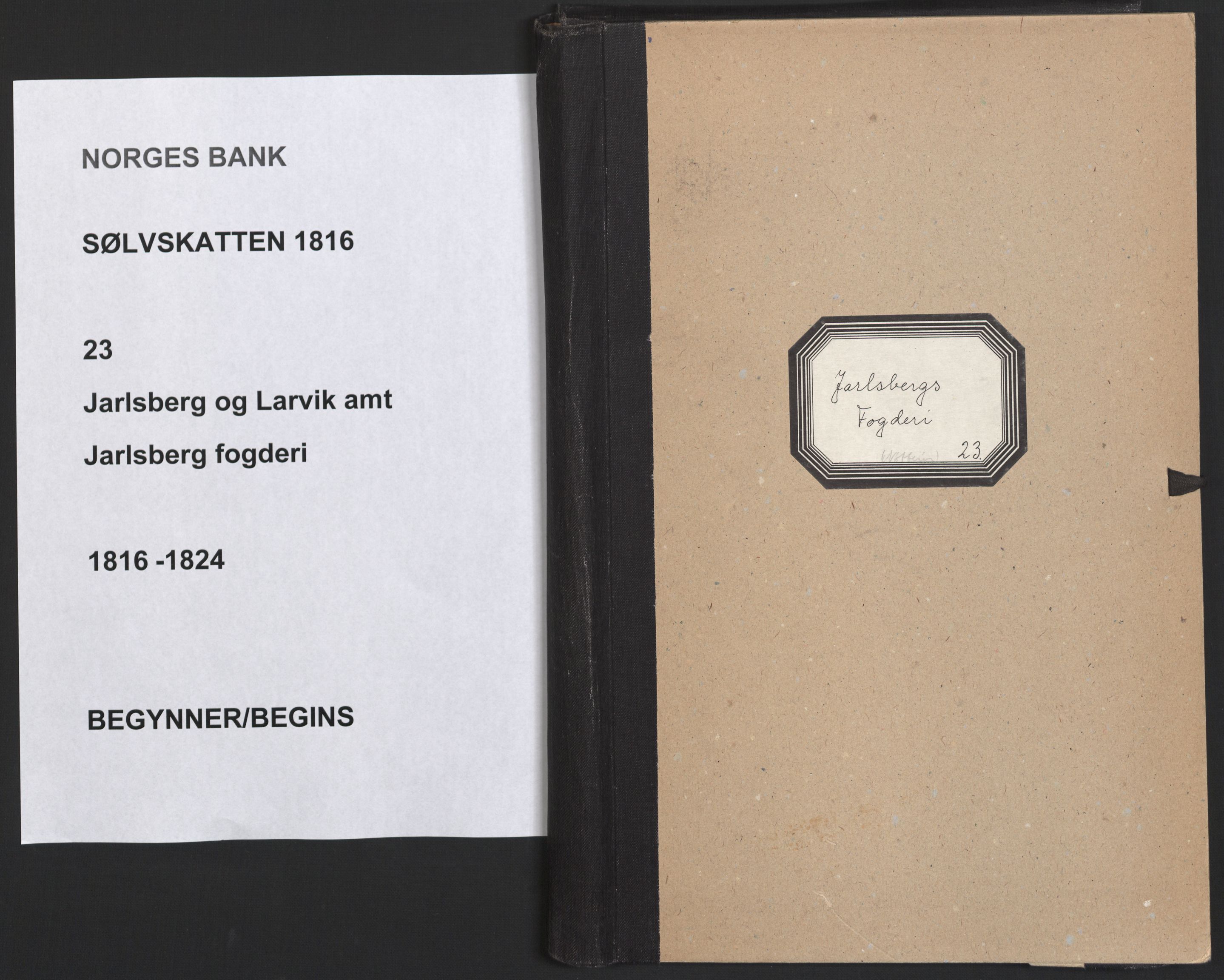 Sølvskatten 1816, NOBA/SOLVSKATTEN/A/L0022: Bind 23: Jarlsberg fogderi, 1816-1824, p. 1