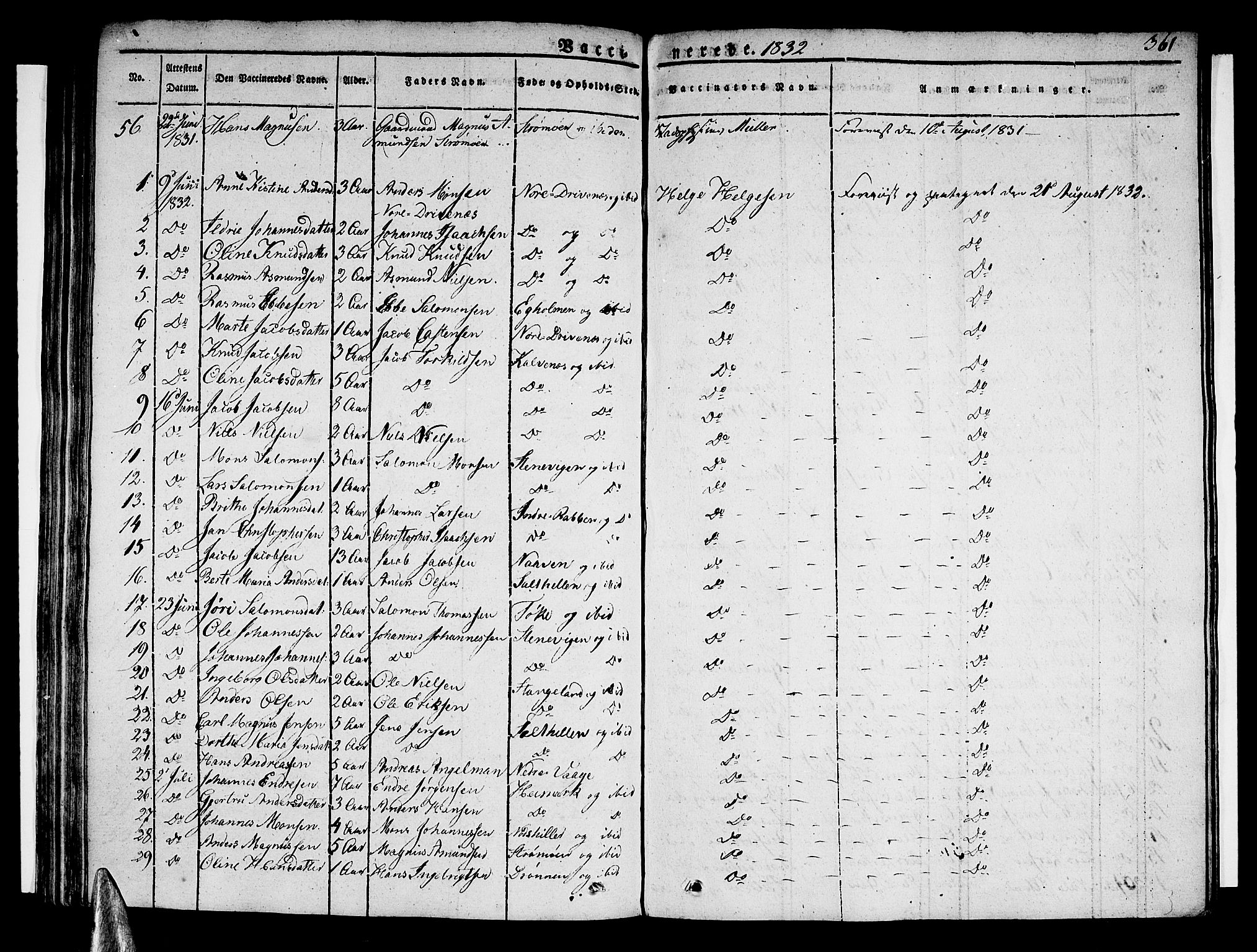 Sund sokneprestembete, AV/SAB-A-99930: Parish register (official) no. A 12, 1825-1835, p. 361
