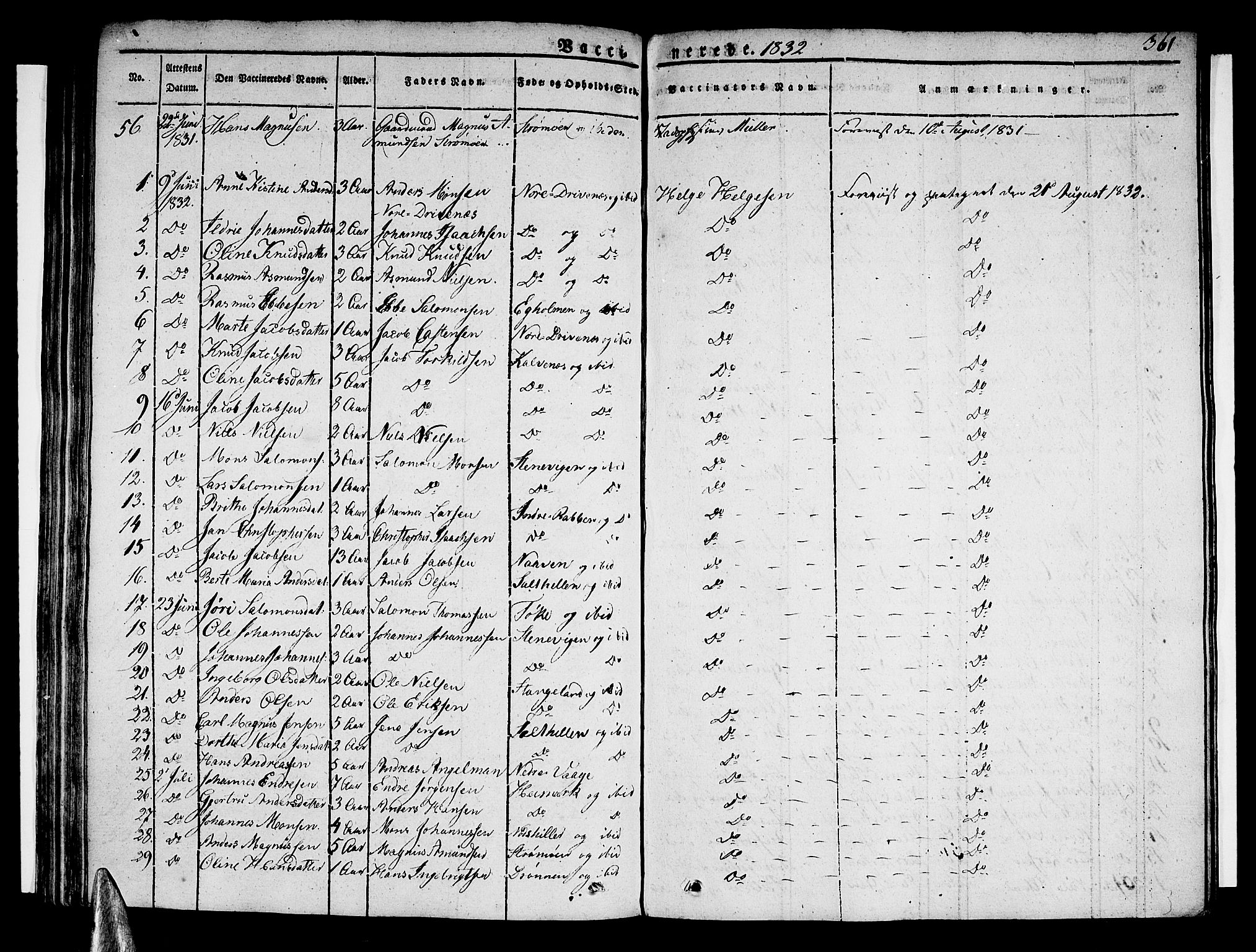 Sund sokneprestembete, AV/SAB-A-99930: Parish register (official) no. A 12, 1825-1835, p. 361