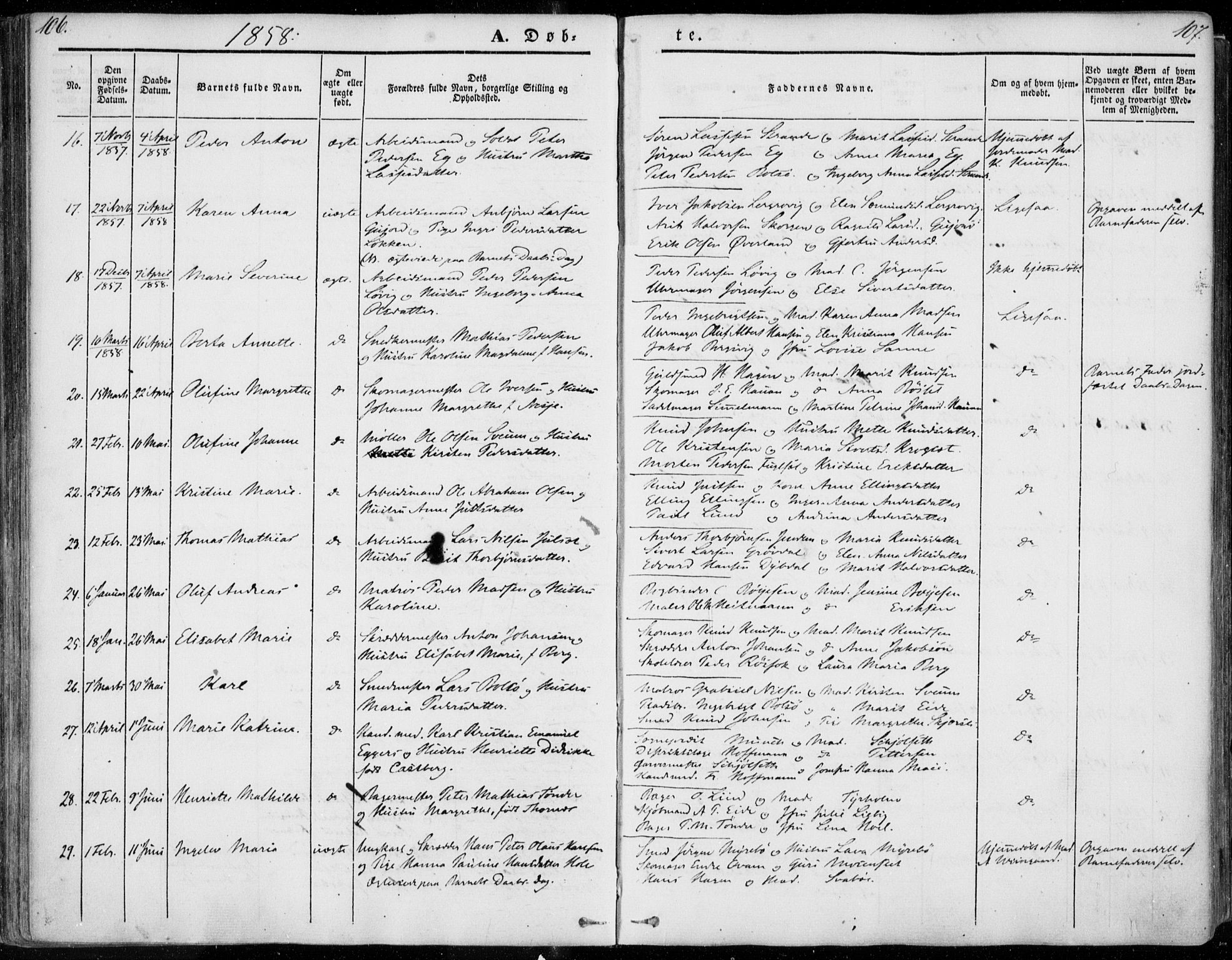 Ministerialprotokoller, klokkerbøker og fødselsregistre - Møre og Romsdal, SAT/A-1454/558/L0689: Parish register (official) no. 558A03, 1843-1872, p. 106-107