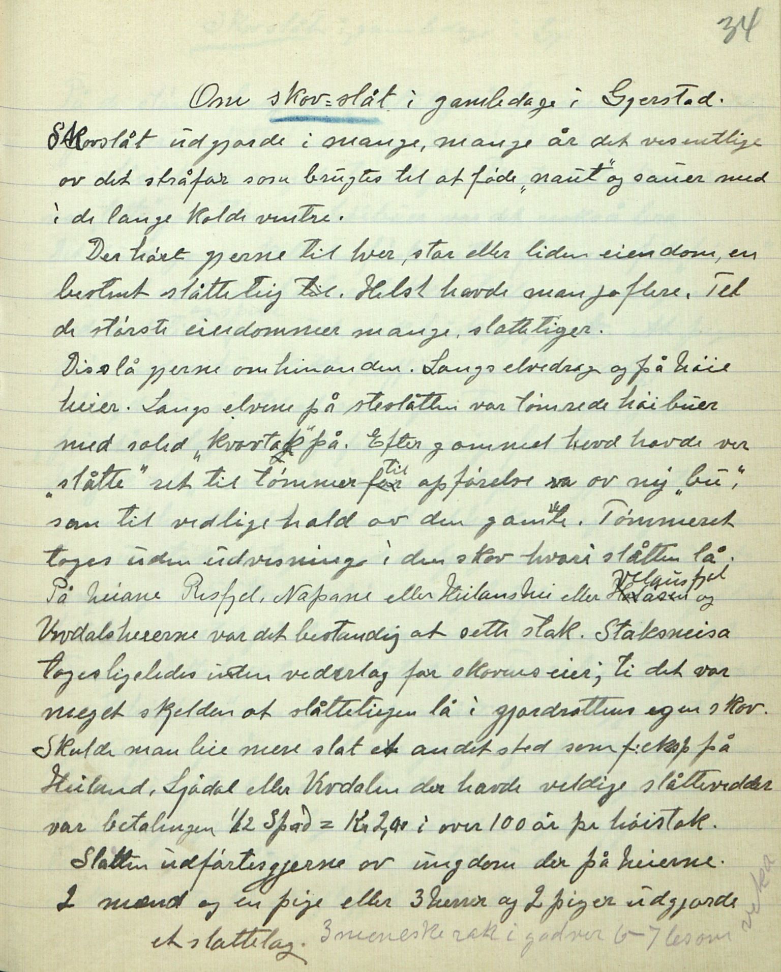 Rikard Berge, TEMU/TGM-A-1003/F/L0007/0045: 251-299 / 295 Gjerstad. Oppskrifter skrivne av Lars Skeldsø. Bygdehistorie og skikkar, 1920, p. 34