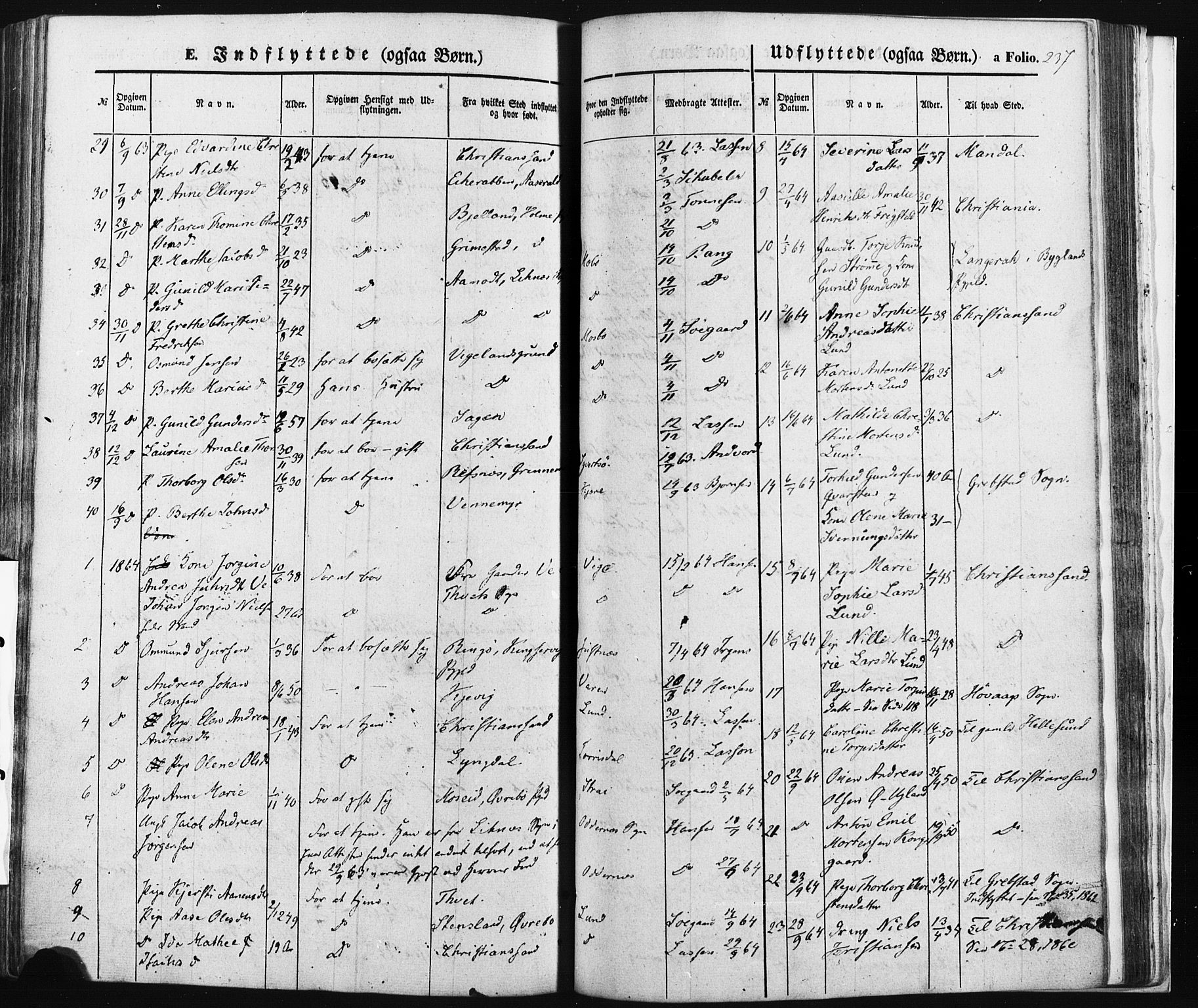 Oddernes sokneprestkontor, SAK/1111-0033/F/Fa/Faa/L0007: Parish register (official) no. A 7, 1851-1863, p. 237