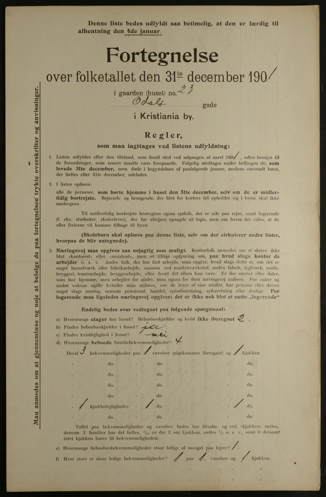 OBA, Municipal Census 1901 for Kristiania, 1901, p. 11447