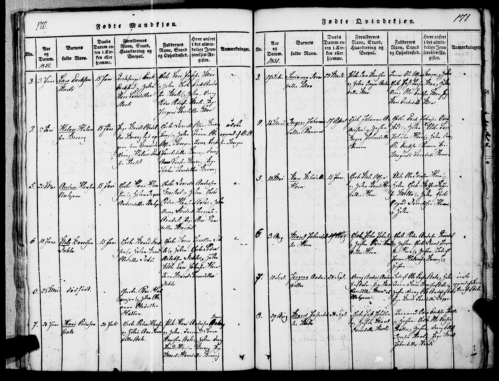 Ministerialprotokoller, klokkerbøker og fødselsregistre - Møre og Romsdal, AV/SAT-A-1454/545/L0585: Parish register (official) no. 545A01, 1818-1853, p. 170-171