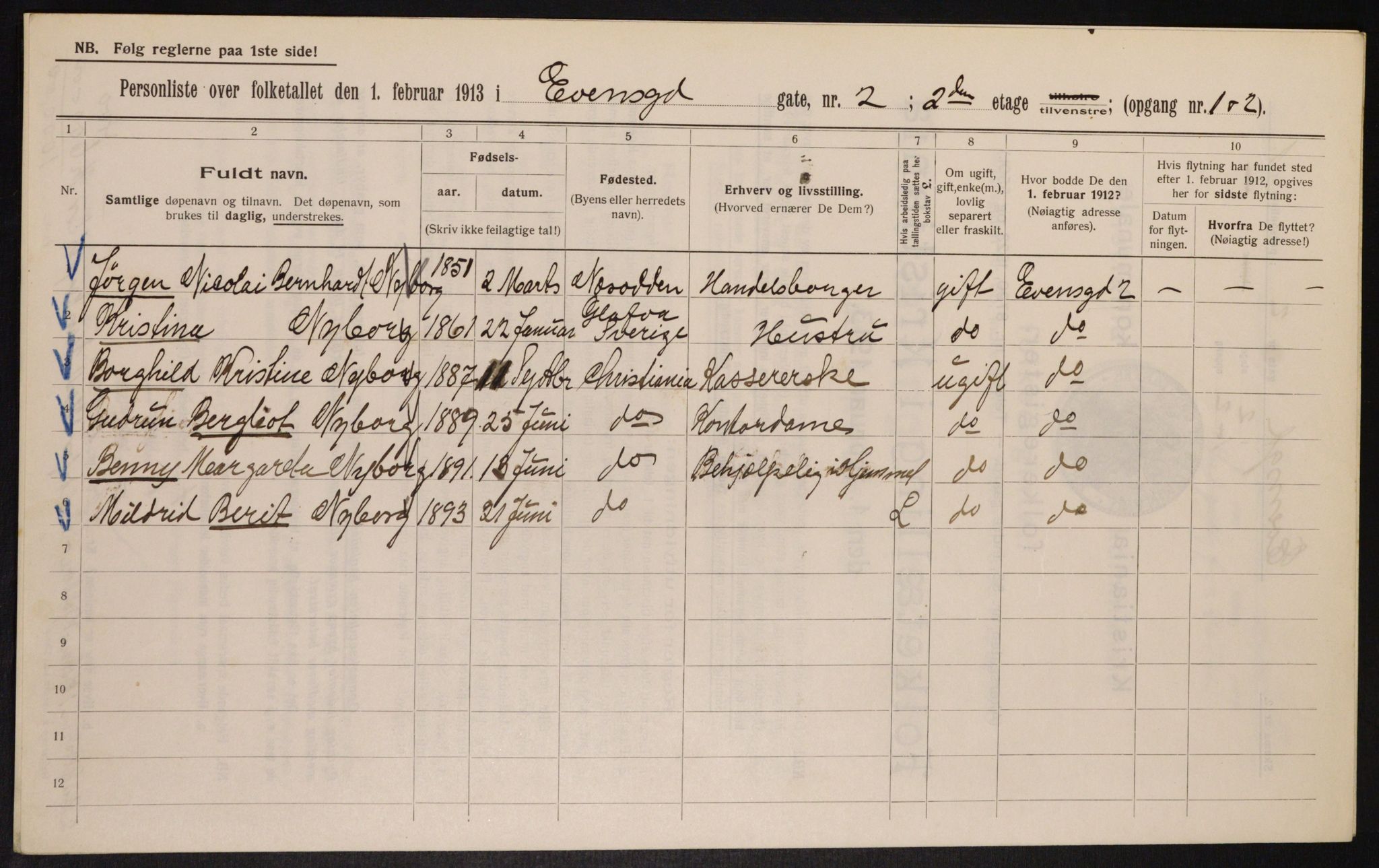 OBA, Municipal Census 1913 for Kristiania, 1913, p. 23008