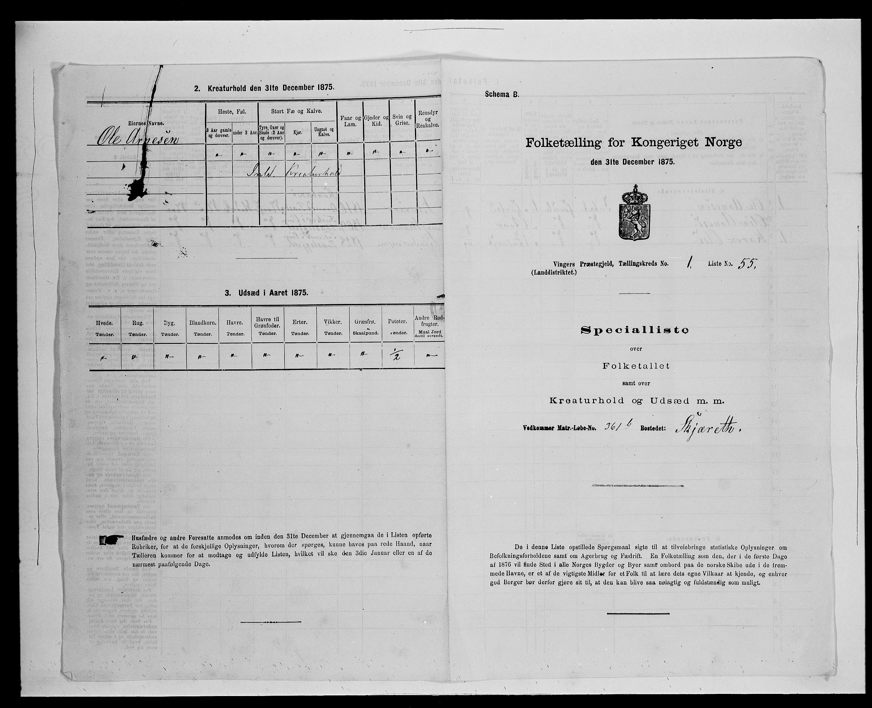 SAH, 1875 census for 0421L Vinger/Vinger og Austmarka, 1875, p. 214