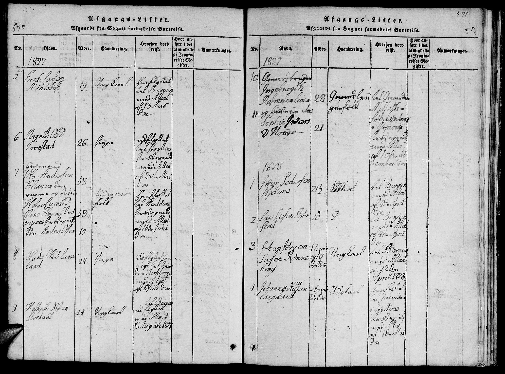 Ministerialprotokoller, klokkerbøker og fødselsregistre - Møre og Romsdal, SAT/A-1454/519/L0260: Parish register (copy) no. 519C01, 1817-1829, p. 570-571