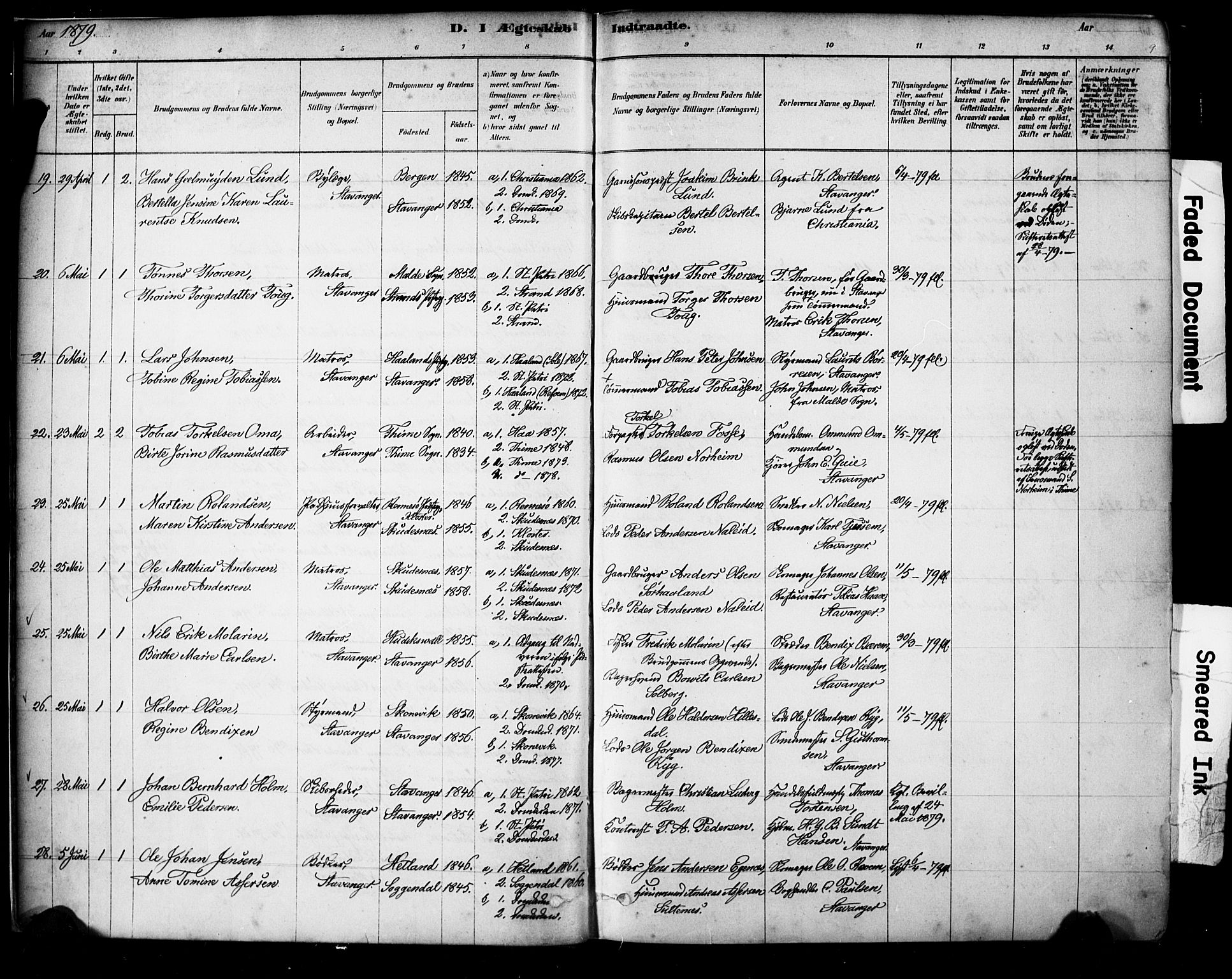 Domkirken sokneprestkontor, SAST/A-101812/001/30/30BA/L0029: Parish register (official) no. A 28, 1878-1904, p. 9