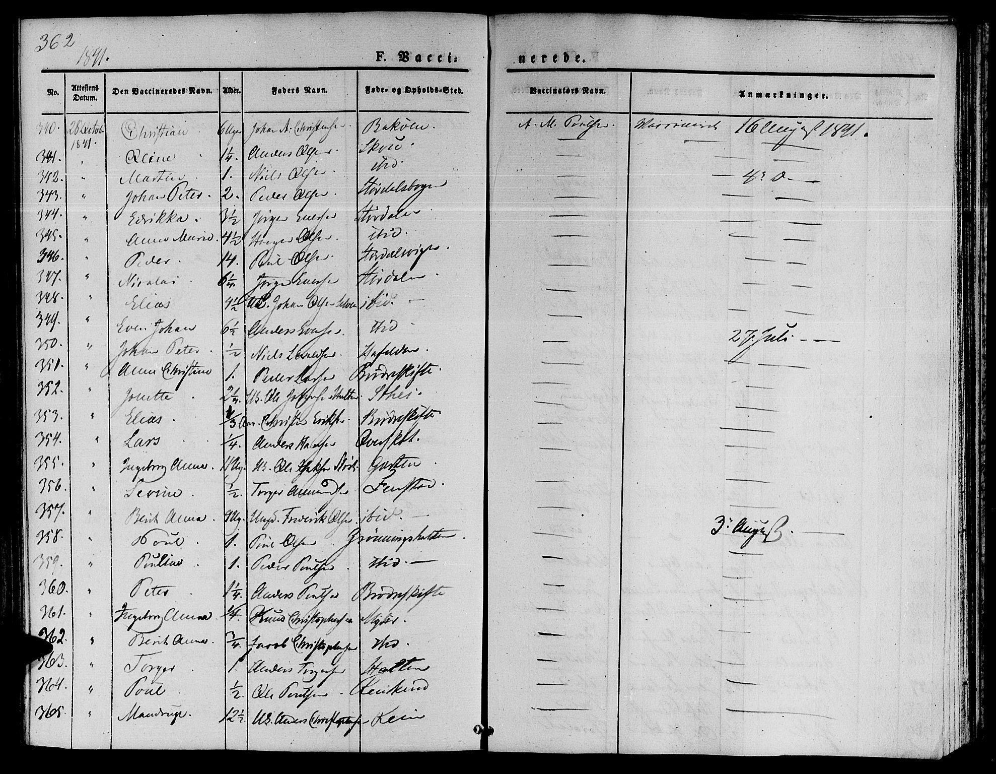 Ministerialprotokoller, klokkerbøker og fødselsregistre - Sør-Trøndelag, SAT/A-1456/646/L0610: Parish register (official) no. 646A08, 1837-1847, p. 362
