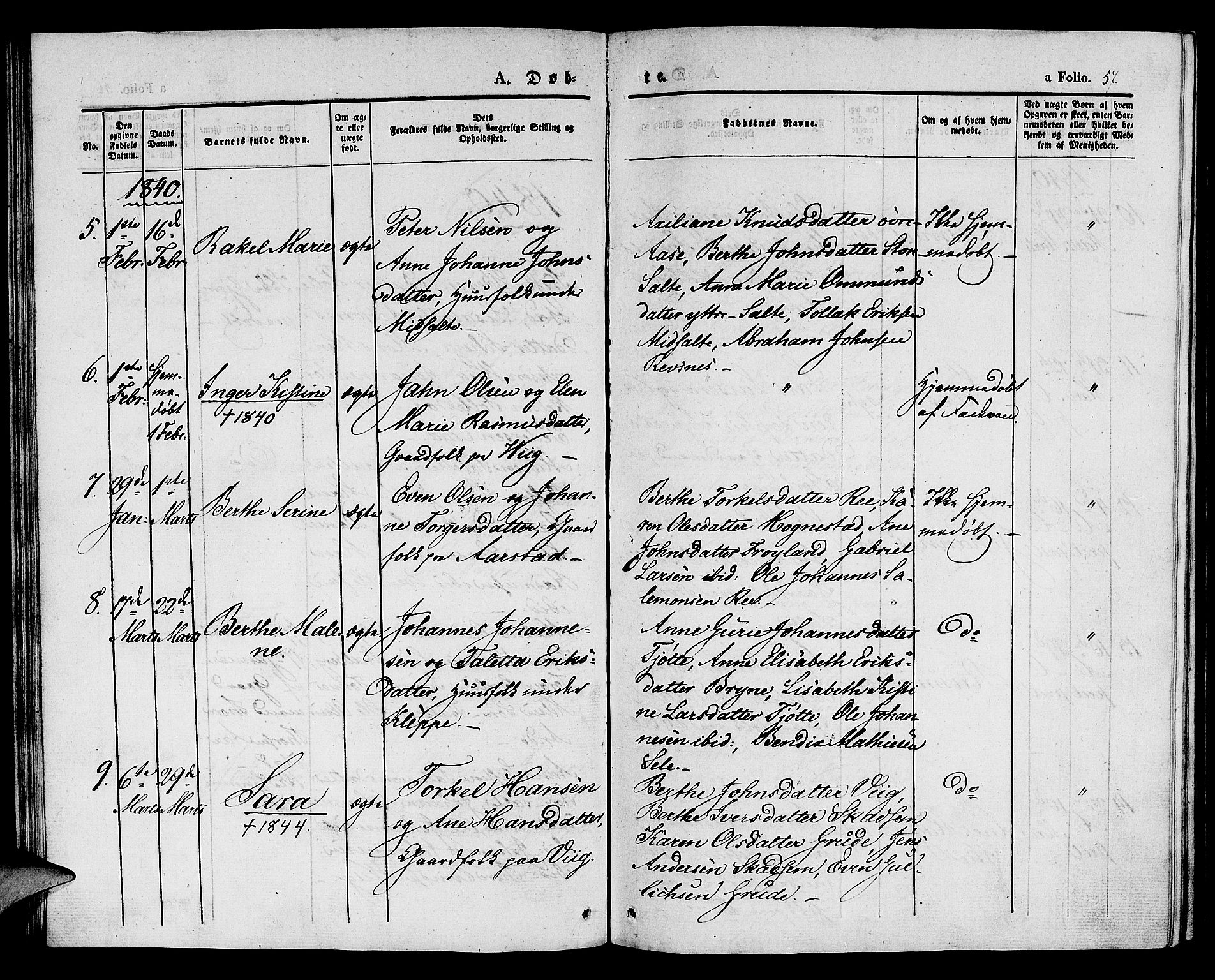 Klepp sokneprestkontor, AV/SAST-A-101803/001/3/30BA/L0003: Parish register (official) no. A 3, 1833-1842, p. 57