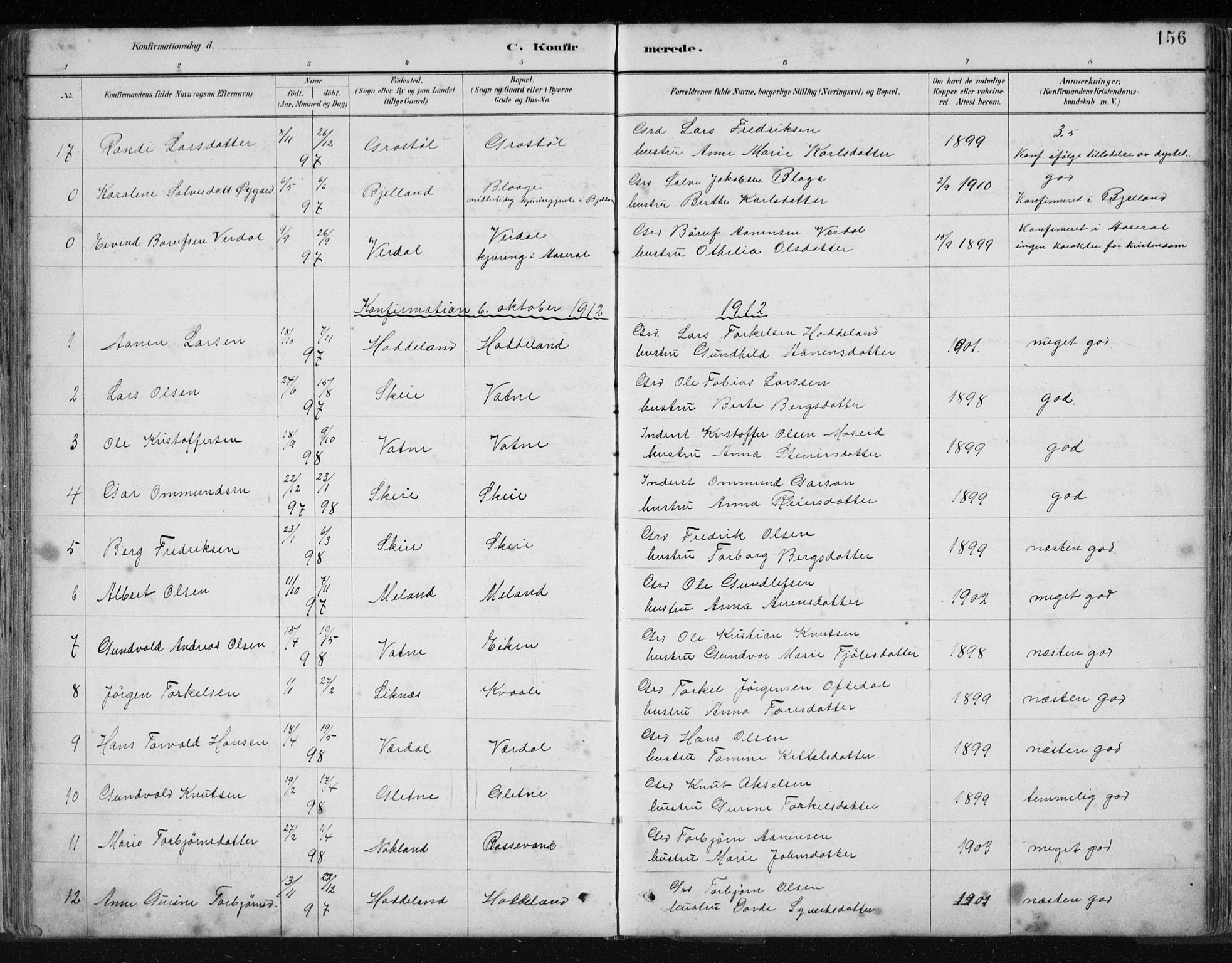 Hægebostad sokneprestkontor, SAK/1111-0024/F/Fb/Fbb/L0003: Parish register (copy) no. B 3, 1887-1937, p. 156