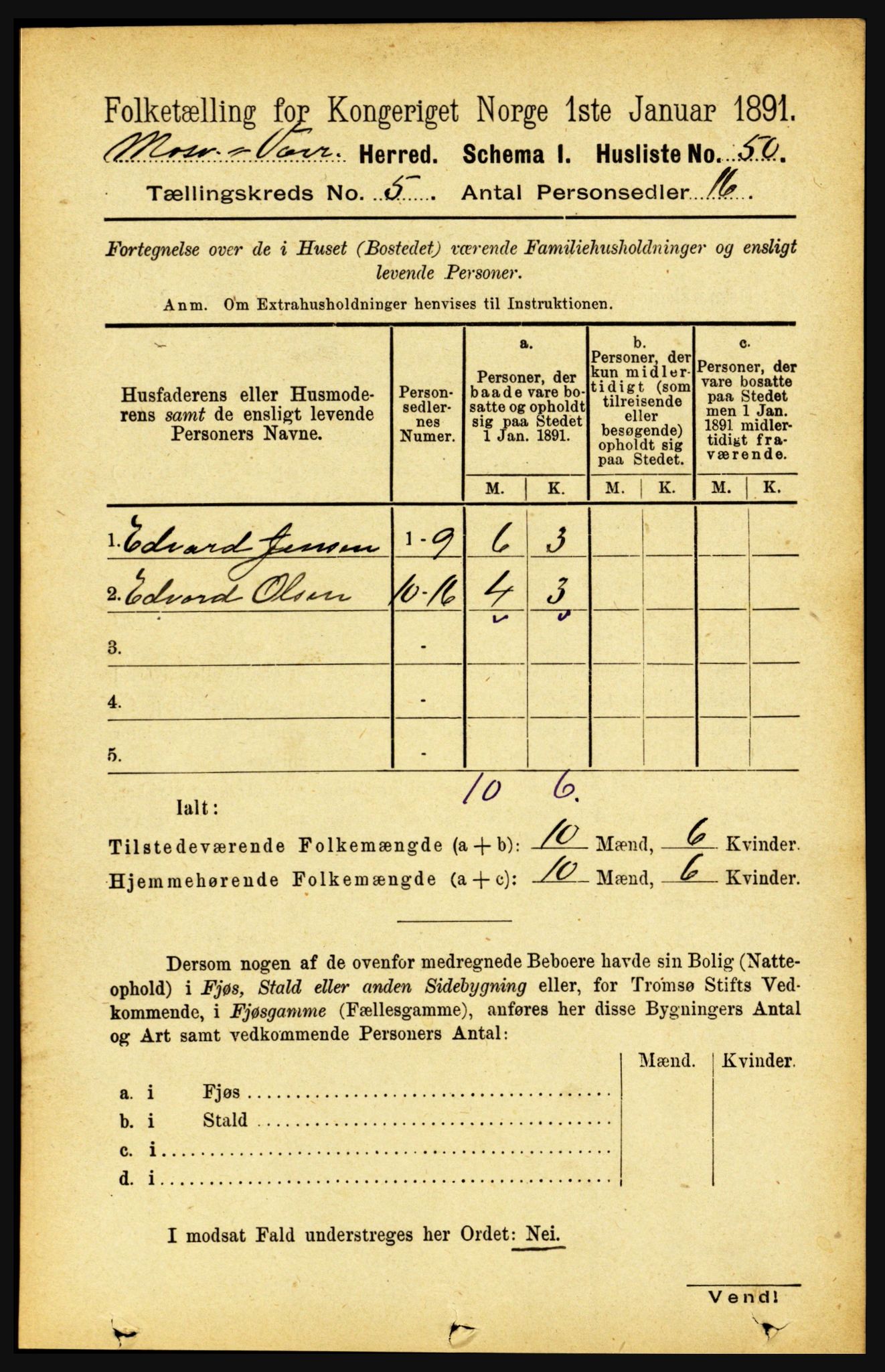 RA, 1891 census for 1723 Mosvik og Verran, 1891, p. 1946