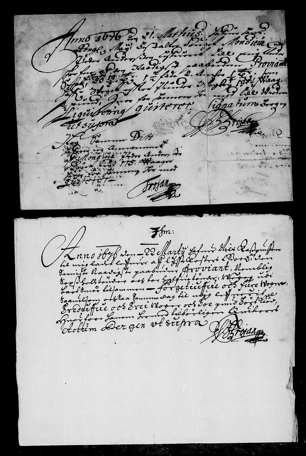 Rentekammeret inntil 1814, Reviderte regnskaper, Stiftamtstueregnskaper, Bergen stiftamt, AV/RA-EA-6043/R/Rc/L0043: Bergen stiftamt, 1675-1676