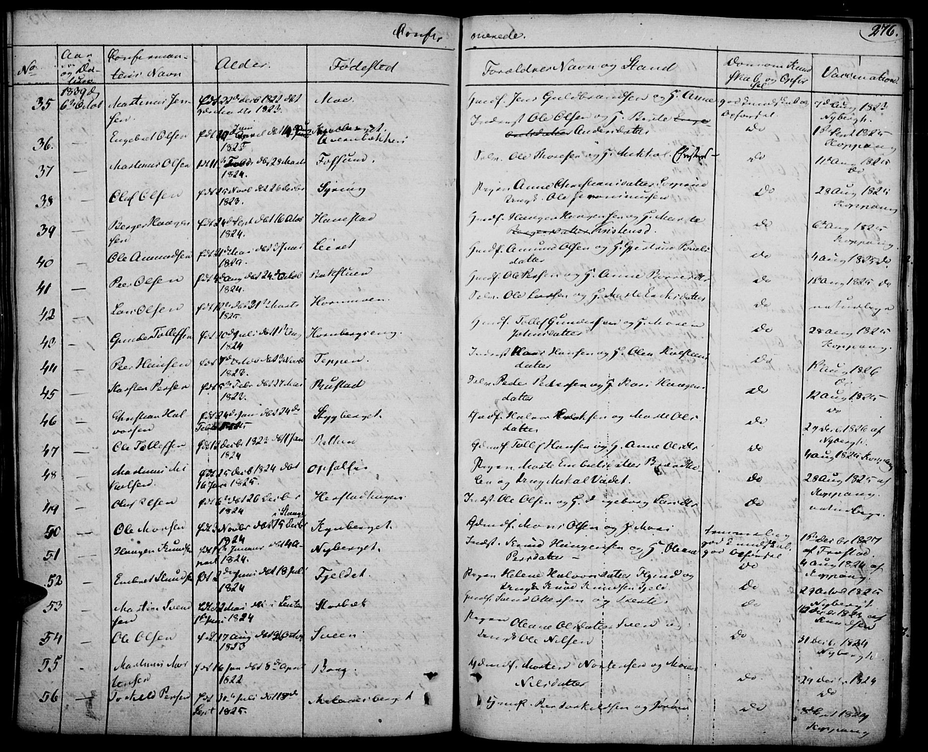 Elverum prestekontor, AV/SAH-PREST-044/H/Ha/Haa/L0008: Parish register (official) no. 8, 1830-1842, p. 276