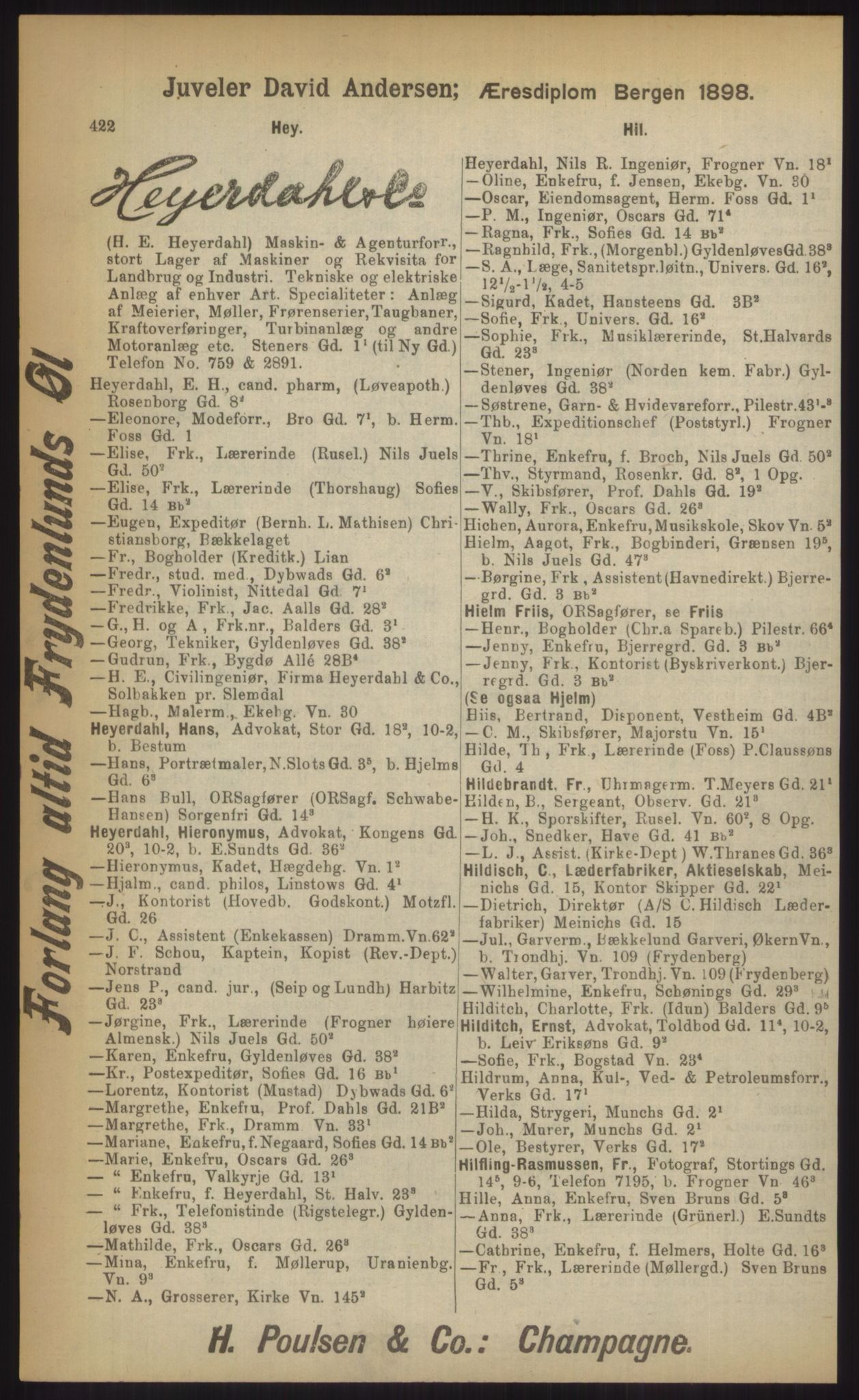Kristiania/Oslo adressebok, PUBL/-, 1903, p. 422