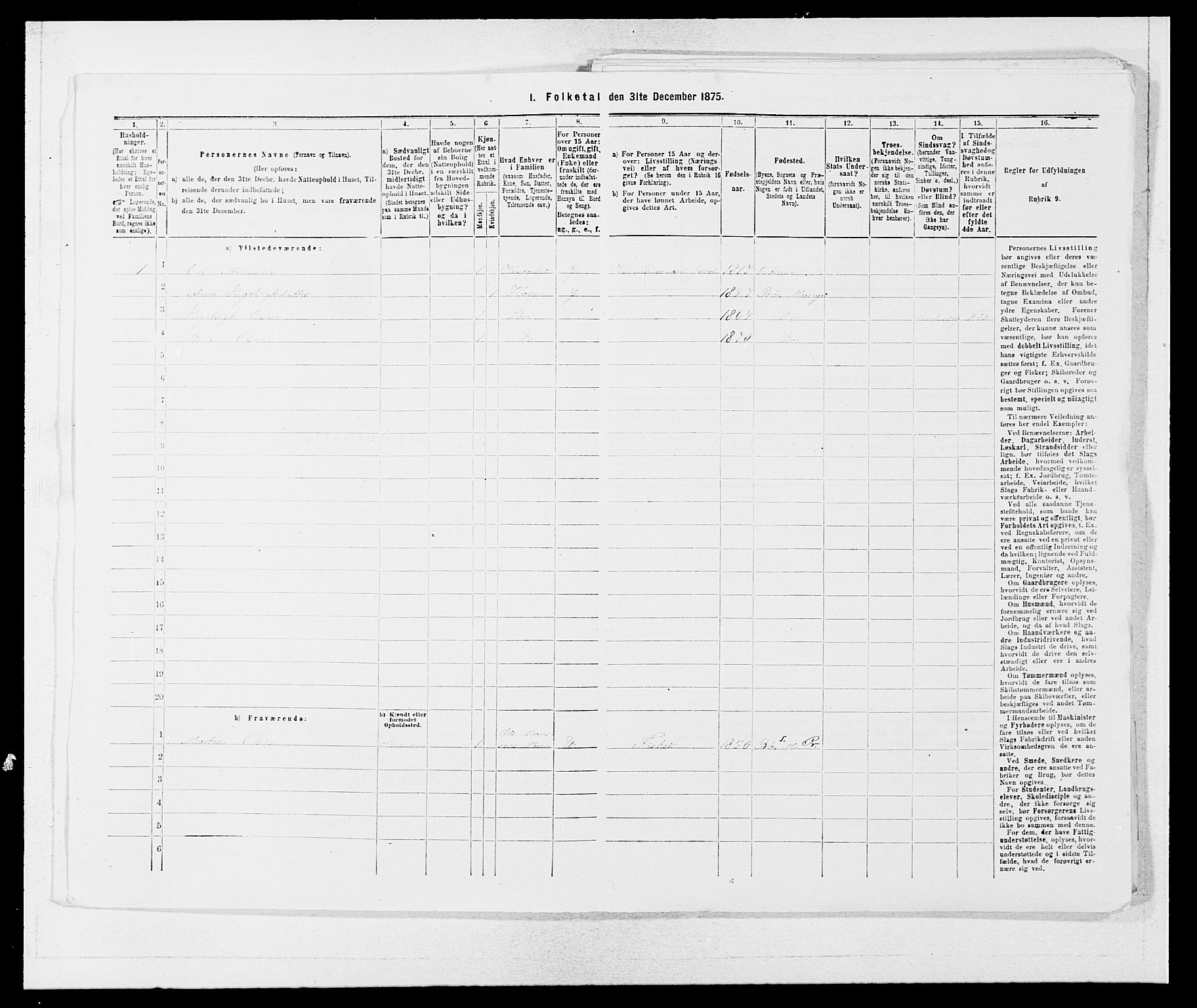 SAB, 1875 census for 1261P Manger, 1875, p. 38