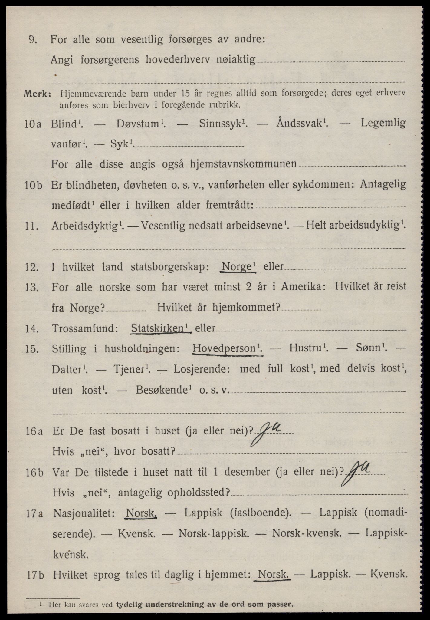 SAT, 1920 census for Rennebu, 1920, p. 5807