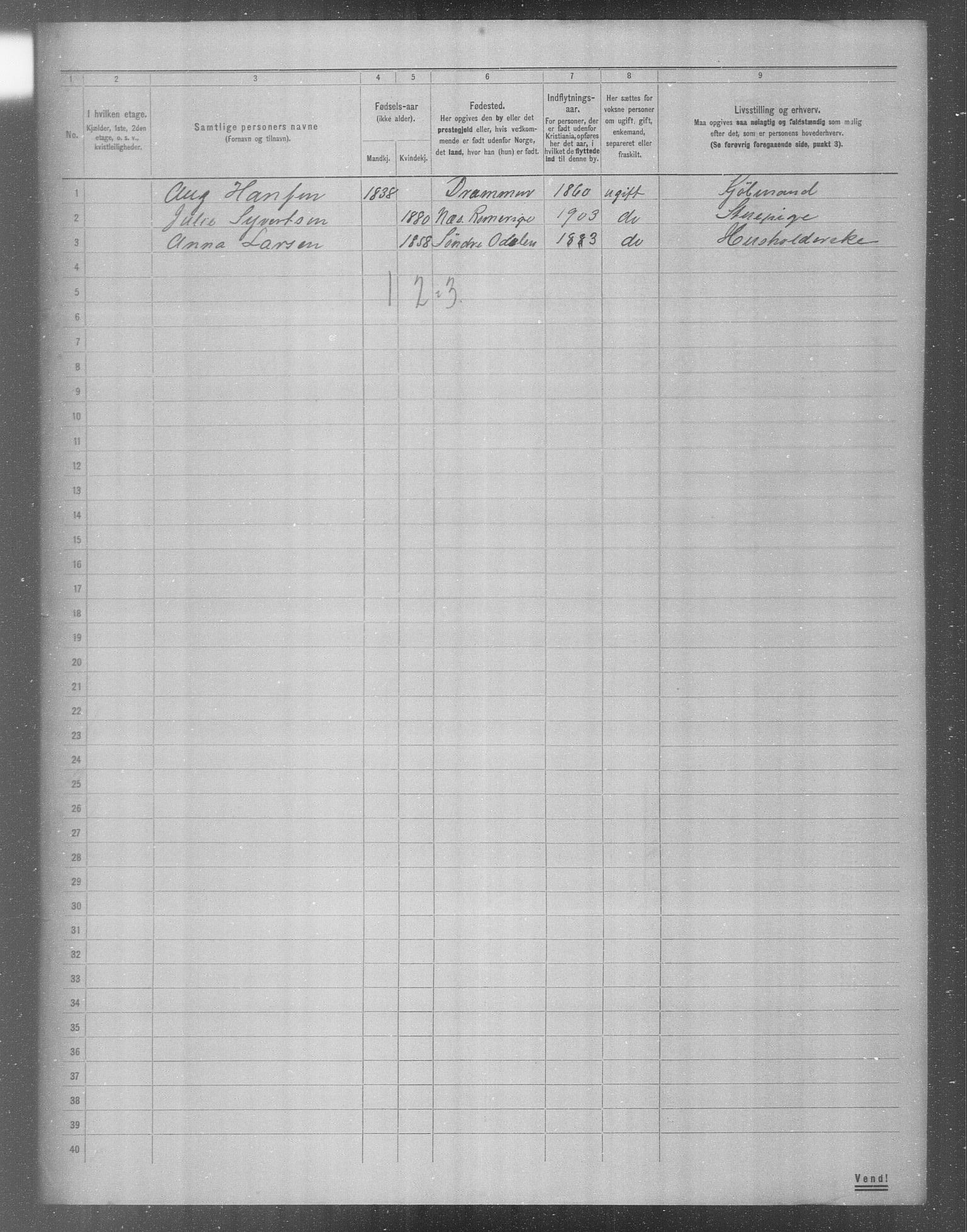 OBA, Municipal Census 1904 for Kristiania, 1904, p. 14027