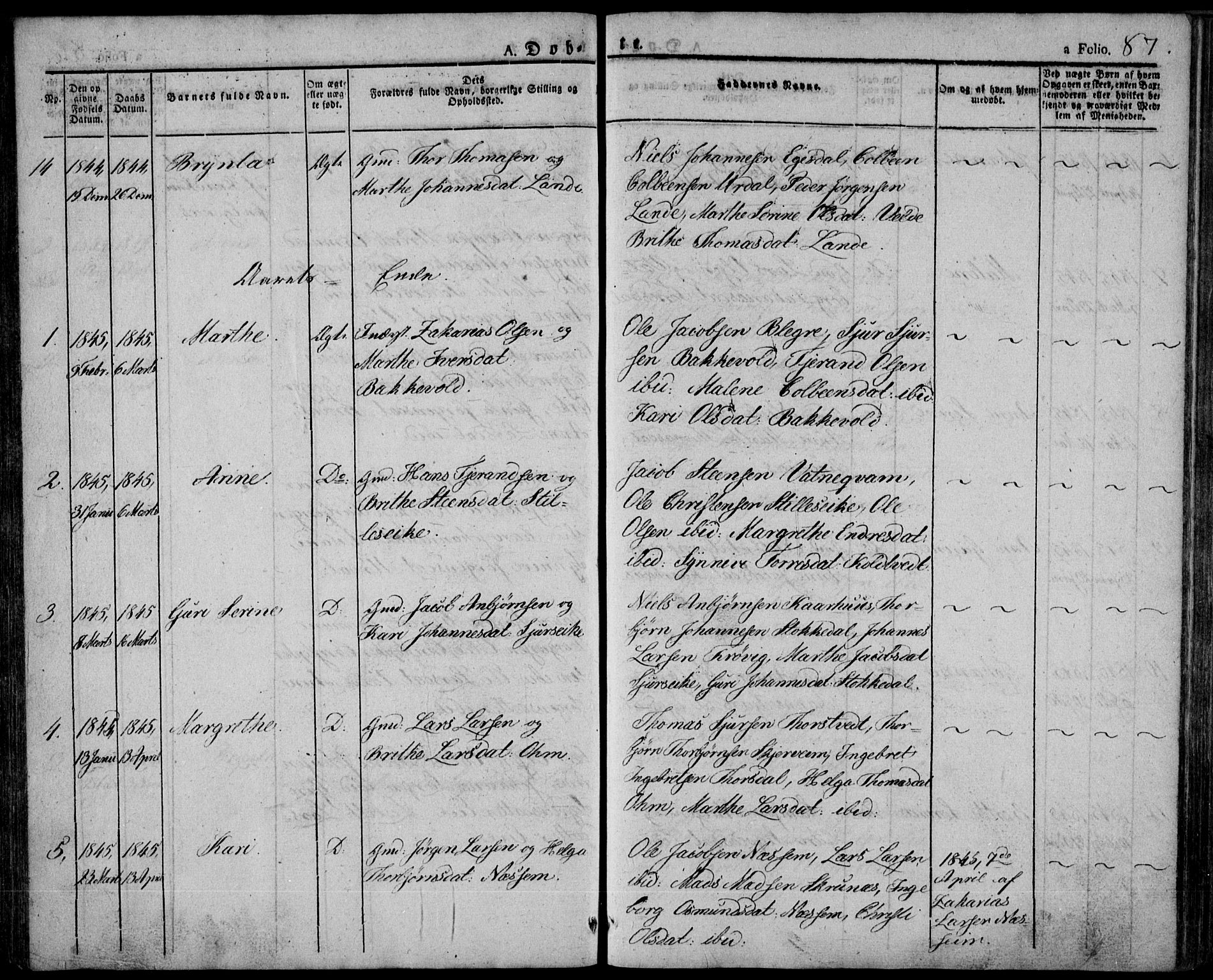 Skjold sokneprestkontor, AV/SAST-A-101847/H/Ha/Haa/L0005: Parish register (official) no. A 5, 1830-1856, p. 87