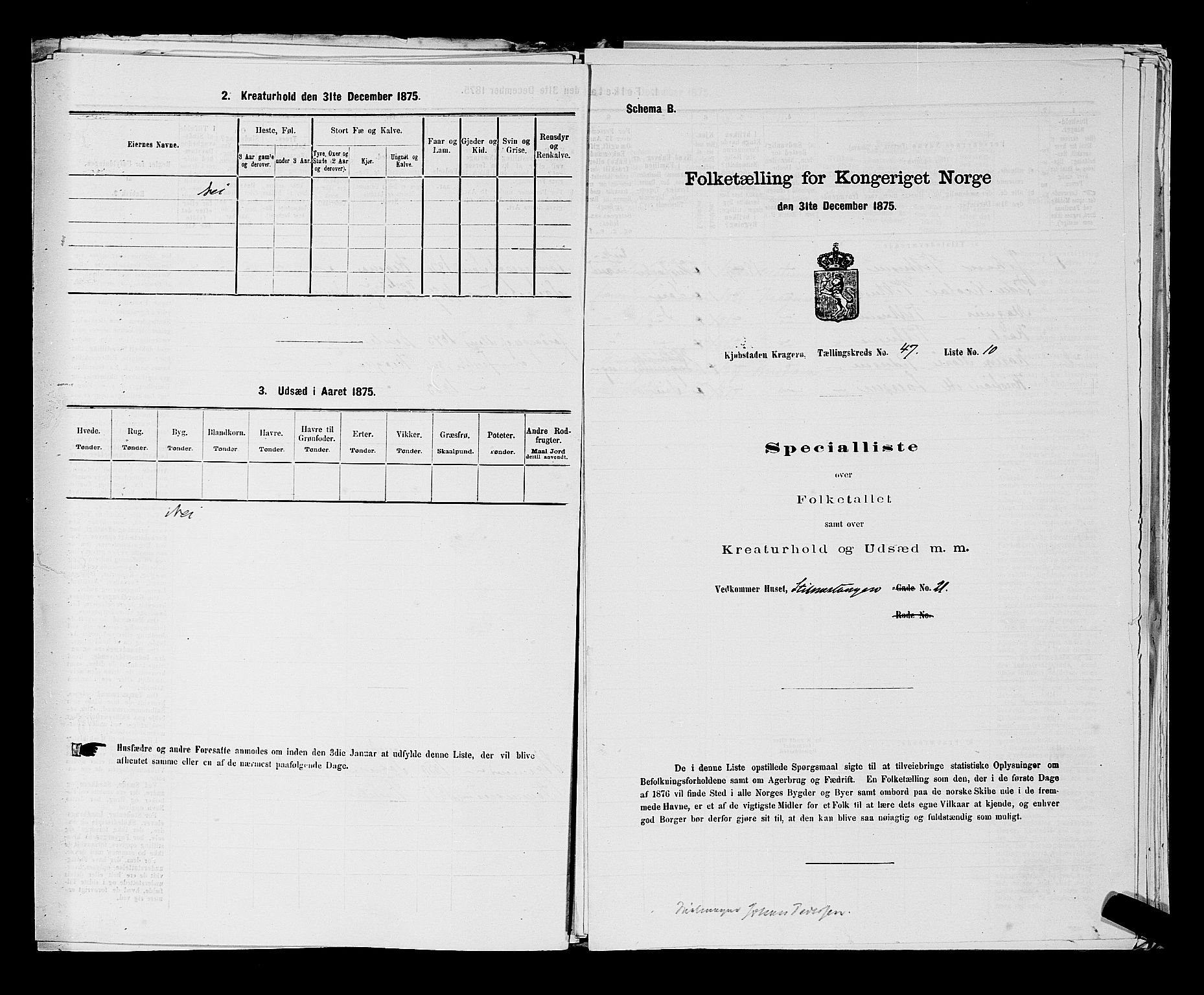 SAKO, 1875 census for 0801P Kragerø, 1875, p. 1054