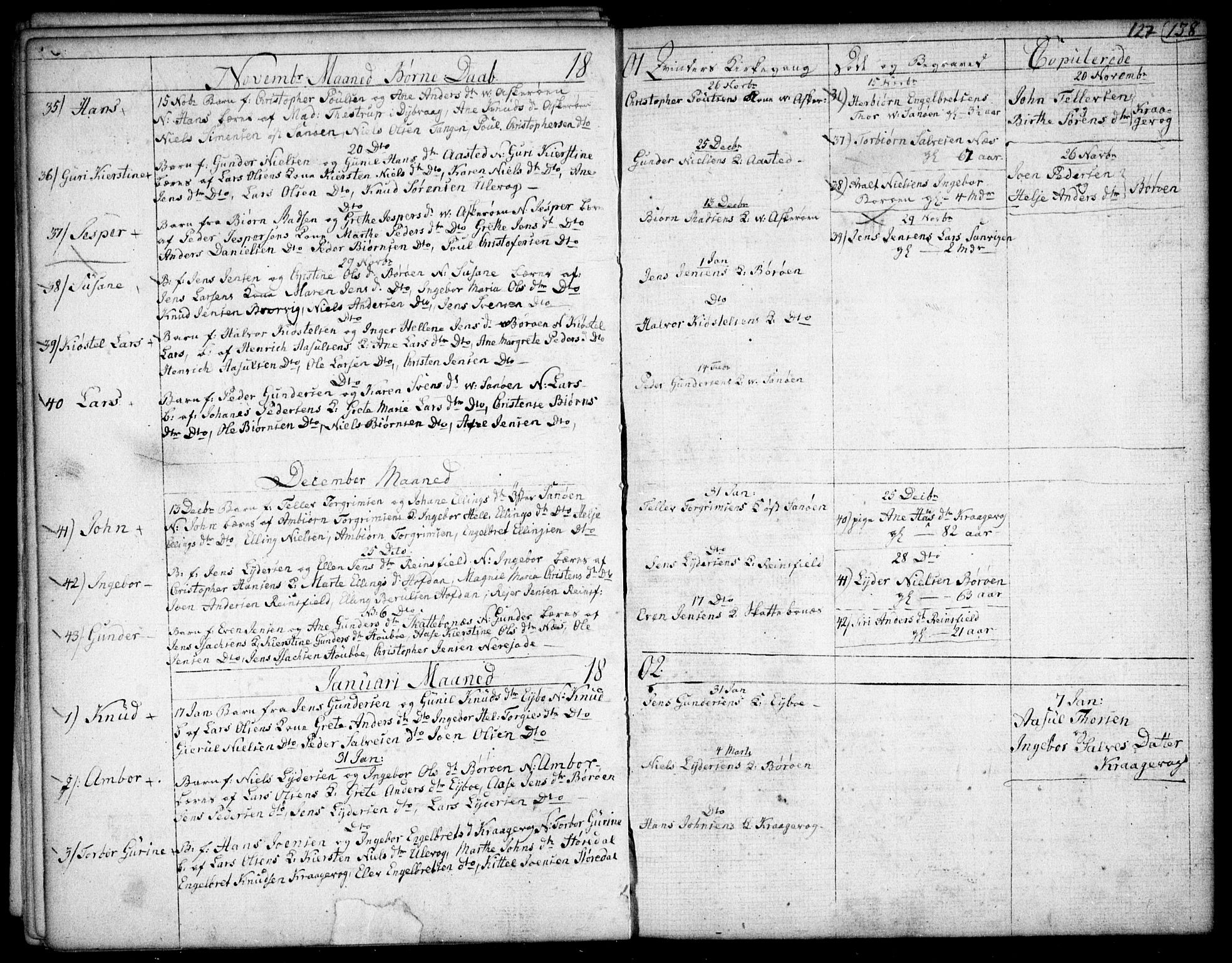 Dypvåg sokneprestkontor, SAK/1111-0007/F/Fb/Fba/L0007: Parish register (copy) no. B 7, 1762-1810, p. 127