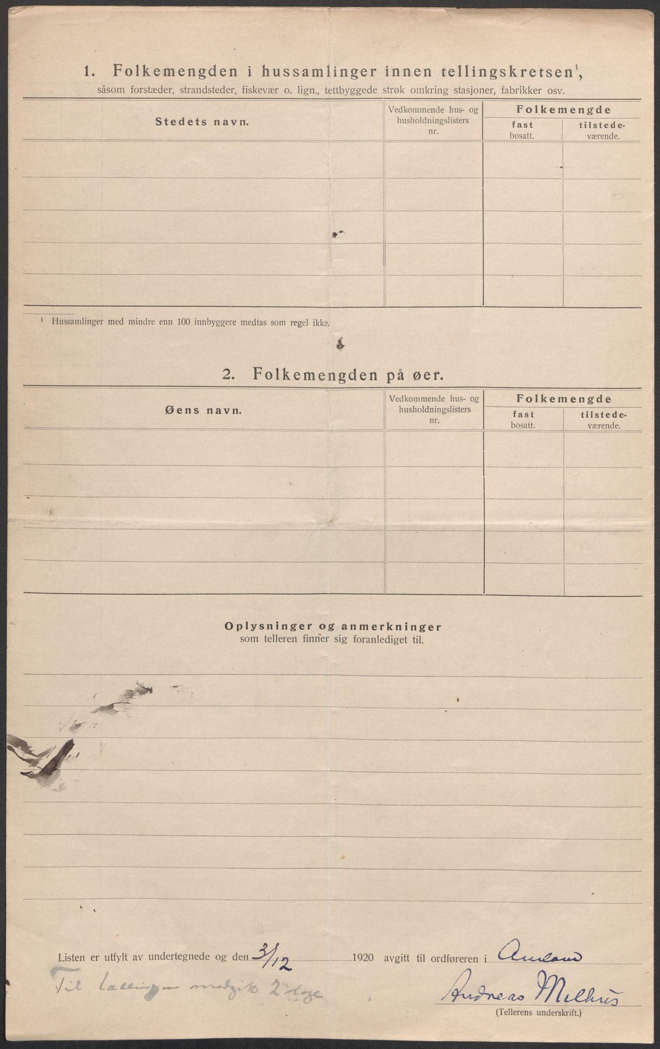 SAB, 1920 census for Aurland, 1920, p. 21