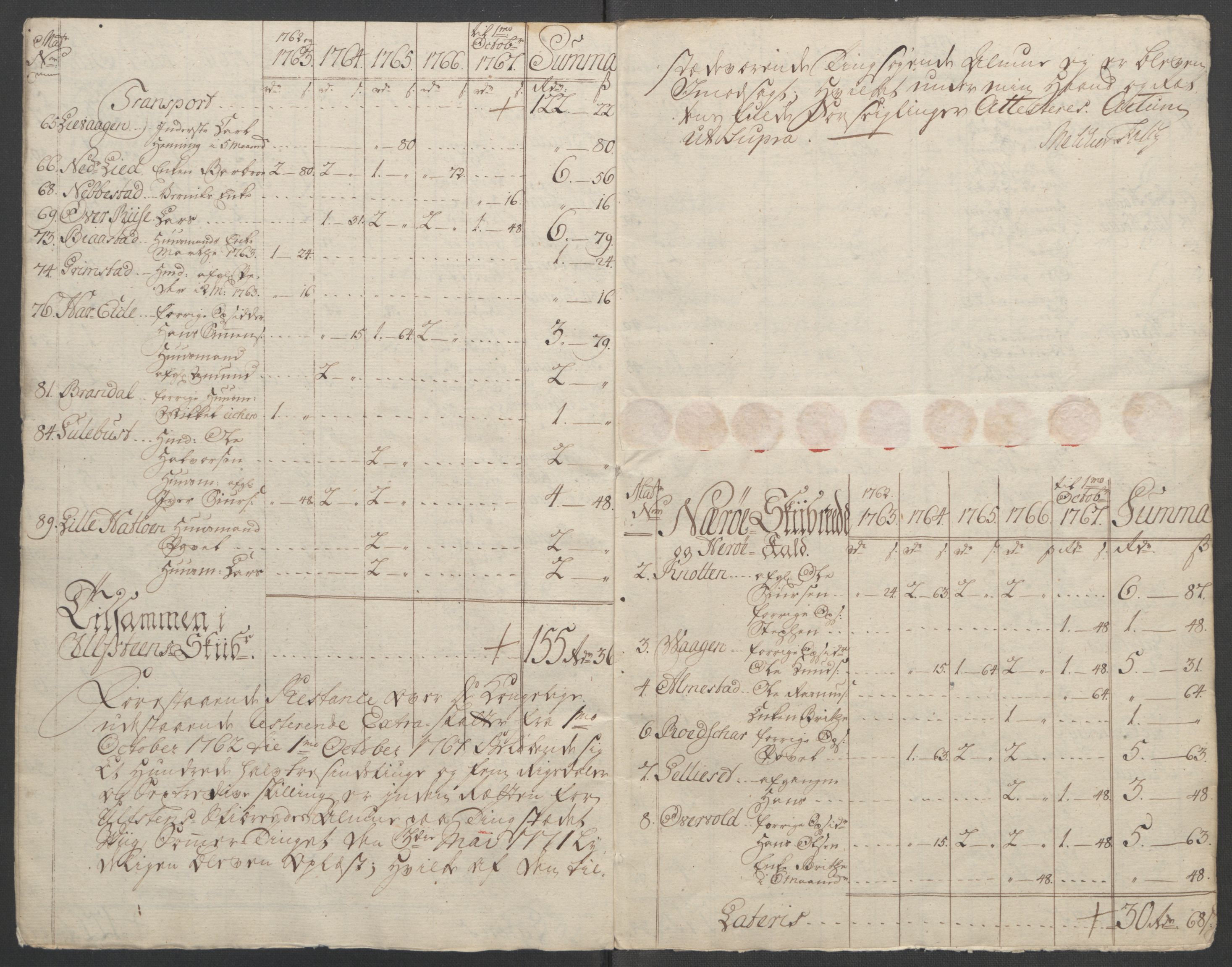 Rentekammeret inntil 1814, Reviderte regnskaper, Fogderegnskap, AV/RA-EA-4092/R54/L3645: Ekstraskatten Sunnmøre, 1762-1772, p. 245