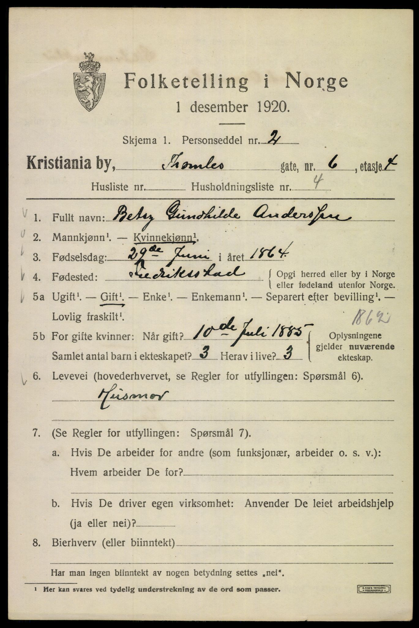 SAO, 1920 census for Kristiania, 1920, p. 573257