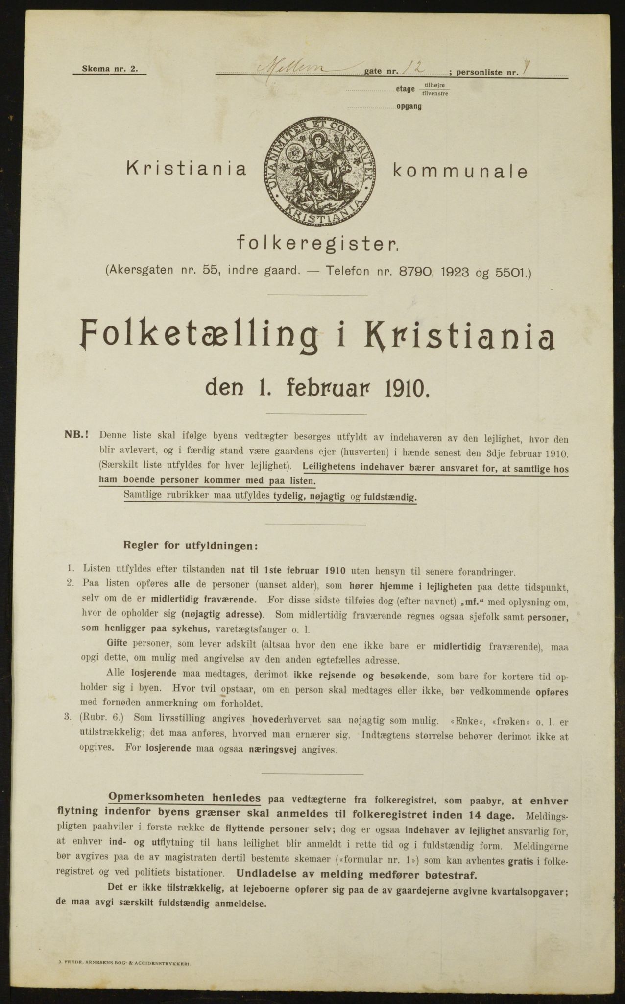 OBA, Municipal Census 1910 for Kristiania, 1910, p. 63067