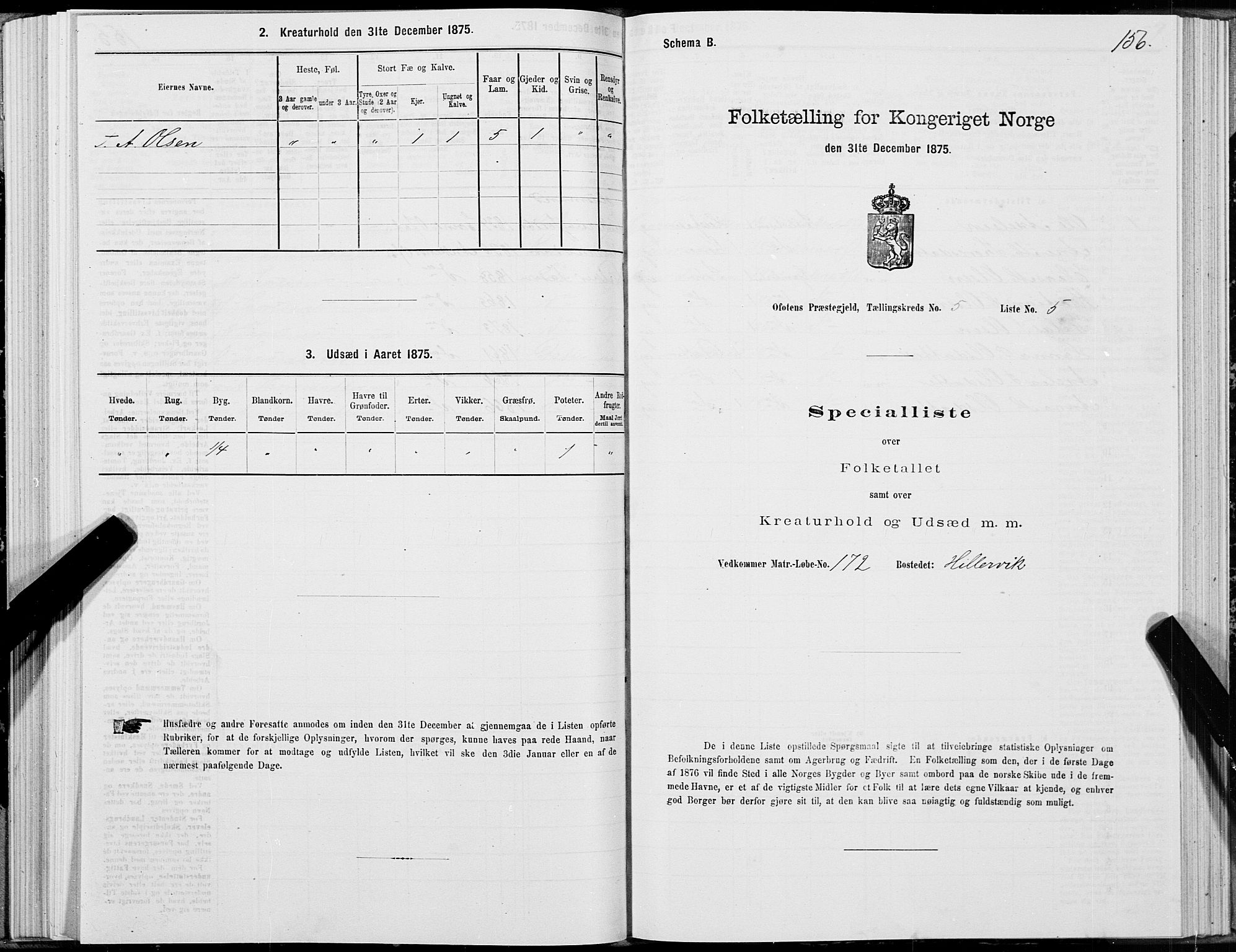 SAT, 1875 census for 1853P Ofoten, 1875, p. 3156