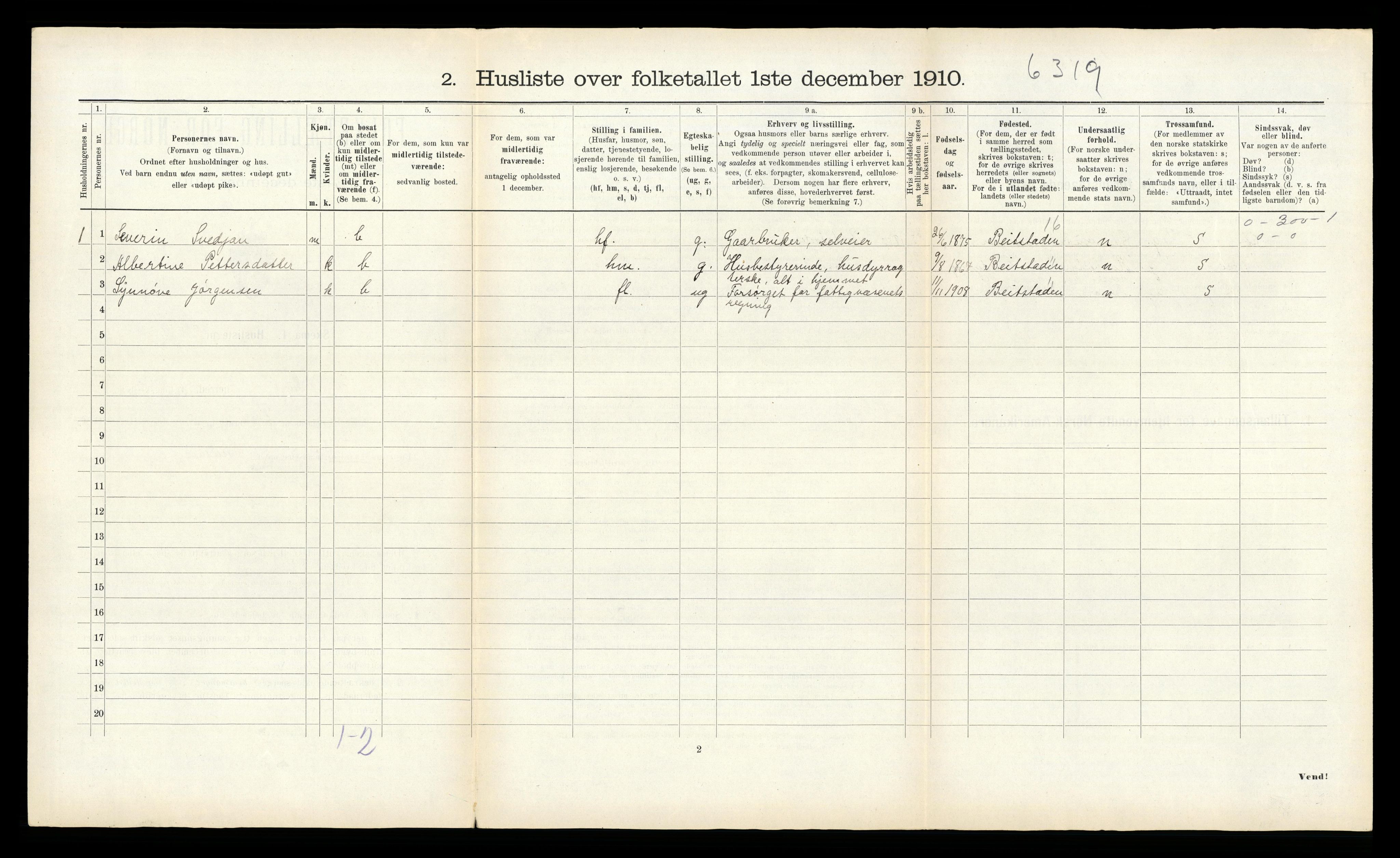 RA, 1910 census for Egge, 1910, p. 380