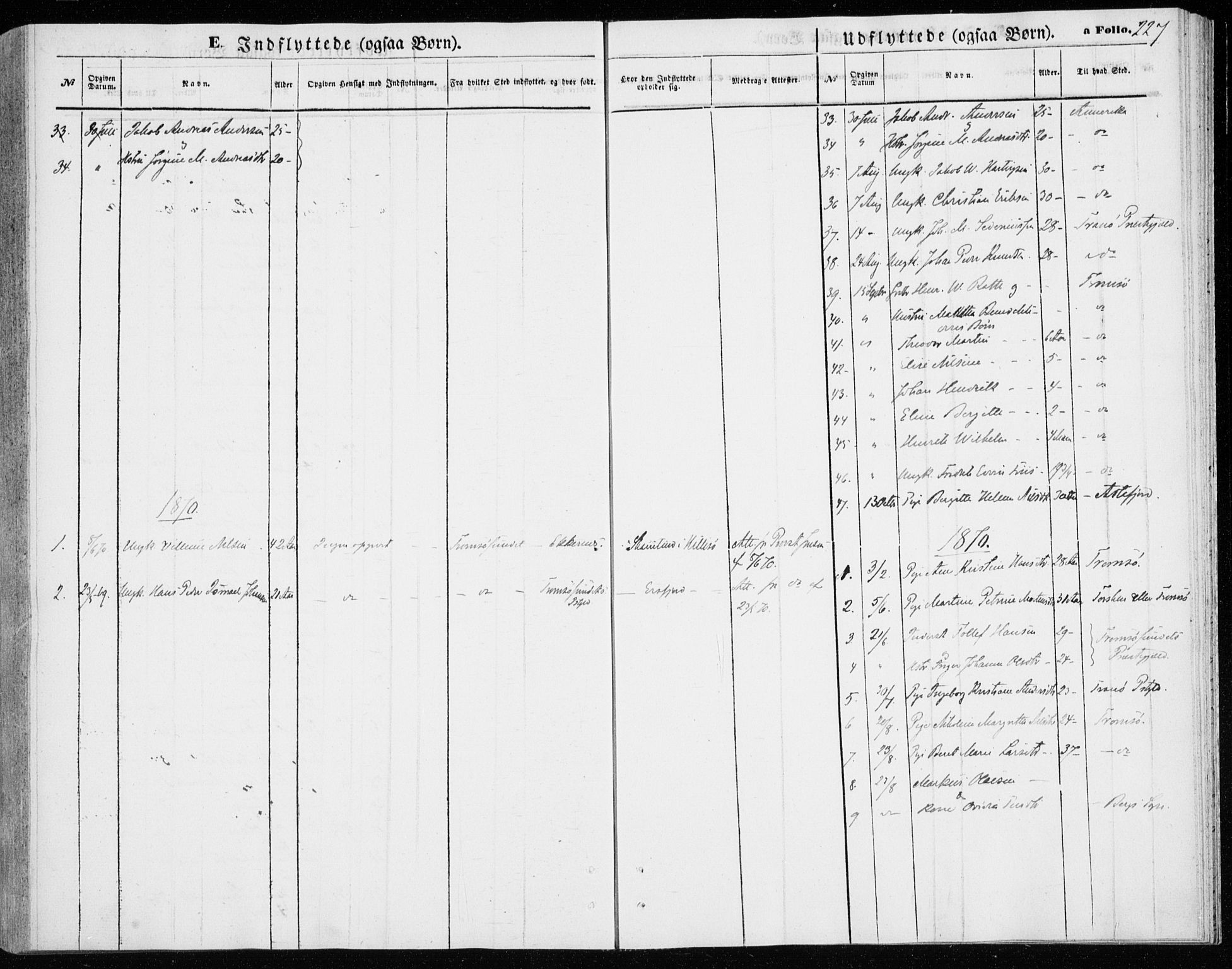 Lenvik sokneprestembete, SATØ/S-1310/H/Ha/Haa/L0009kirke: Parish register (official) no. 9, 1866-1873, p. 227