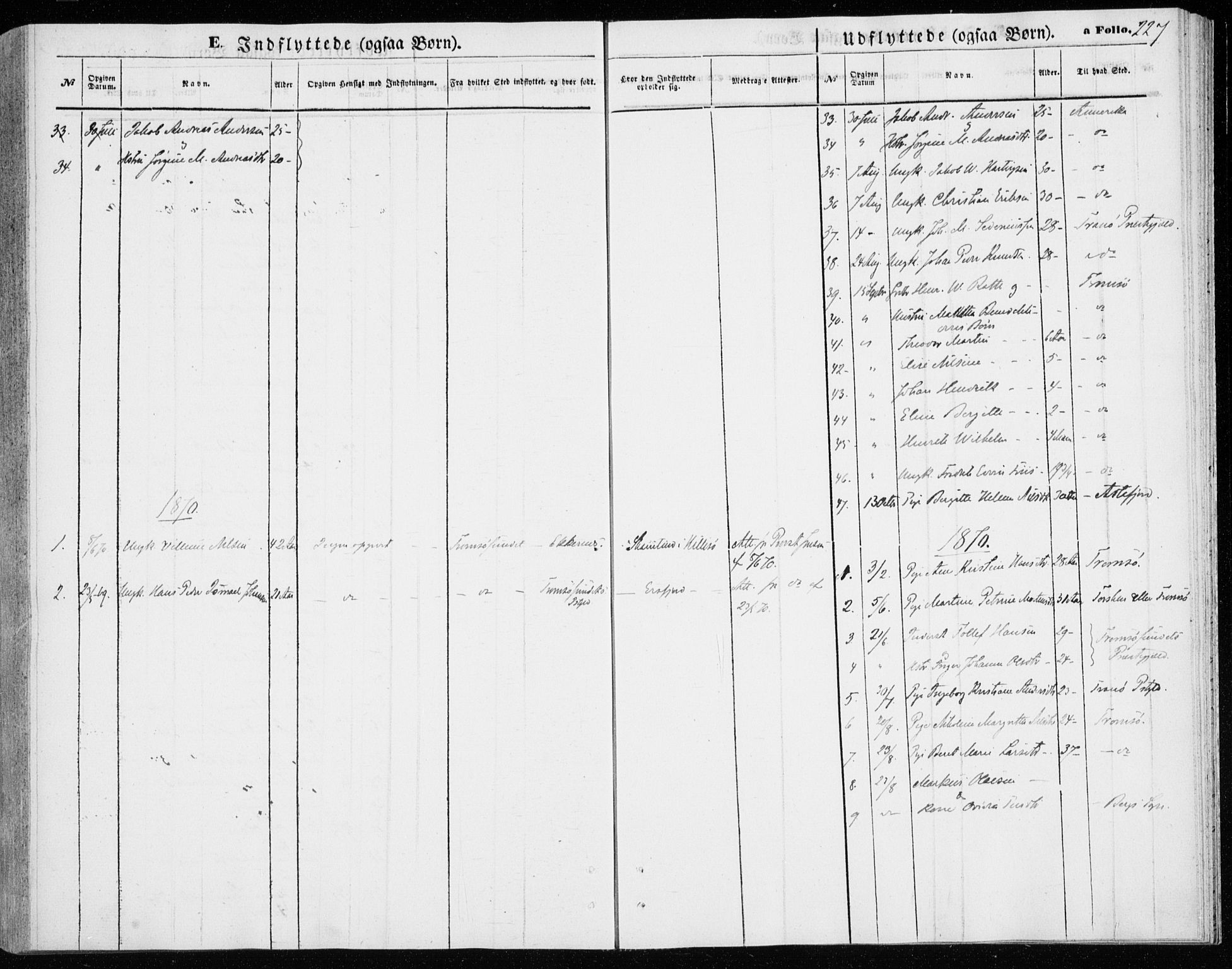 Lenvik sokneprestembete, AV/SATØ-S-1310/H/Ha/Haa/L0009kirke: Parish register (official) no. 9, 1866-1873, p. 227