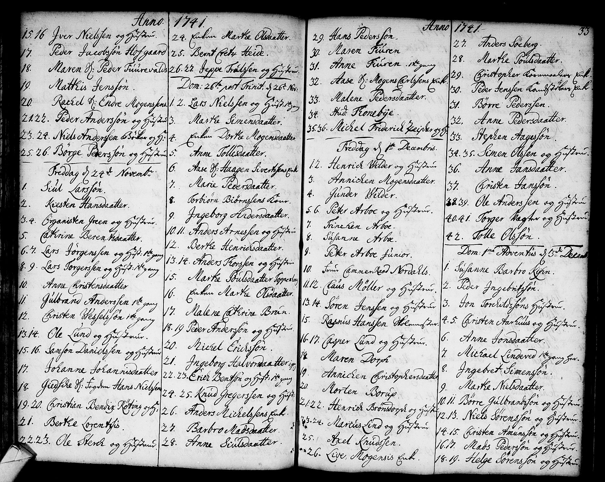 Strømsø kirkebøker, AV/SAKO-A-246/F/Fa/L0006: Parish register (official) no. I 6, 1740-1747, p. 33