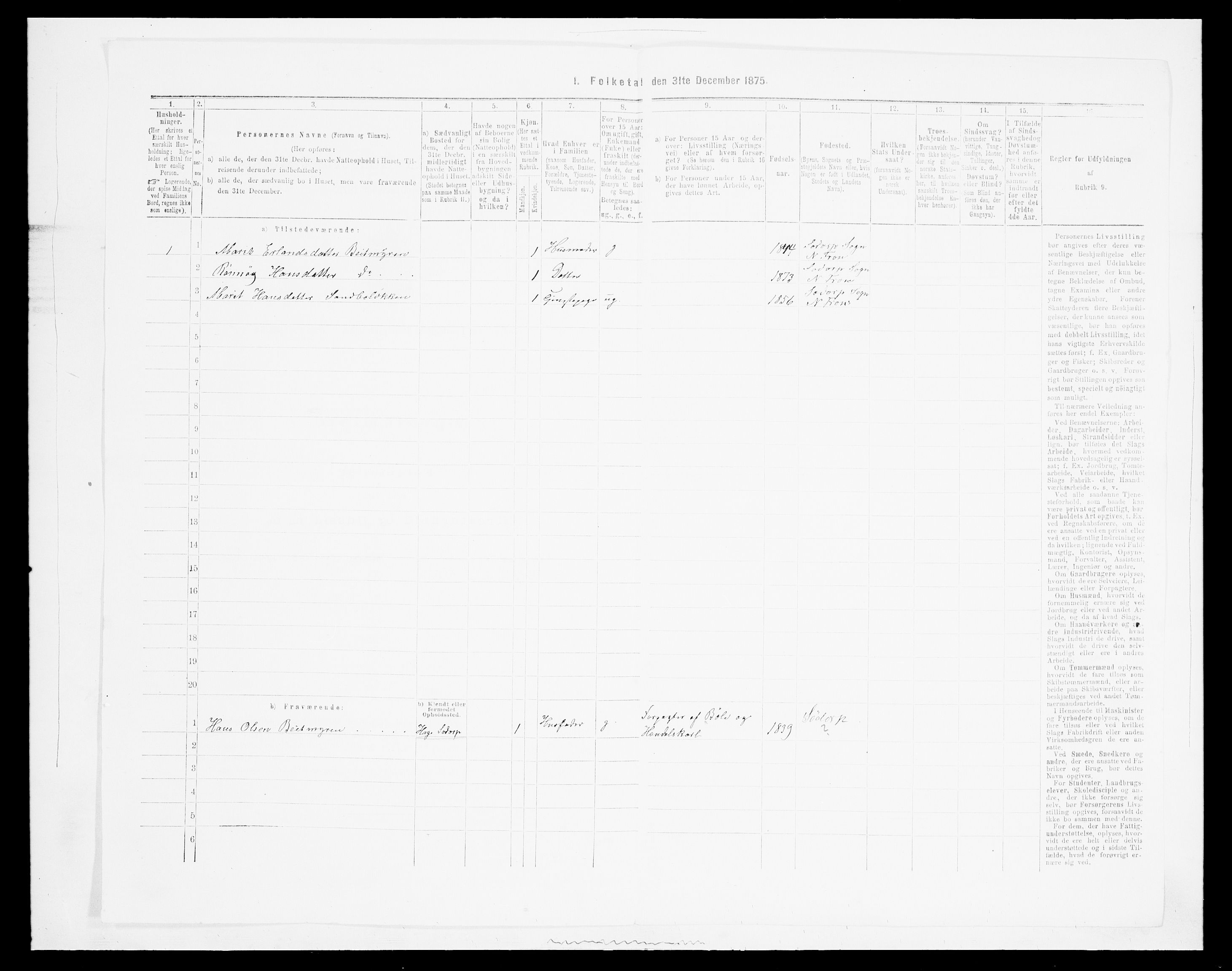 SAH, 1875 census for 0518P Nord-Fron, 1875, p. 130