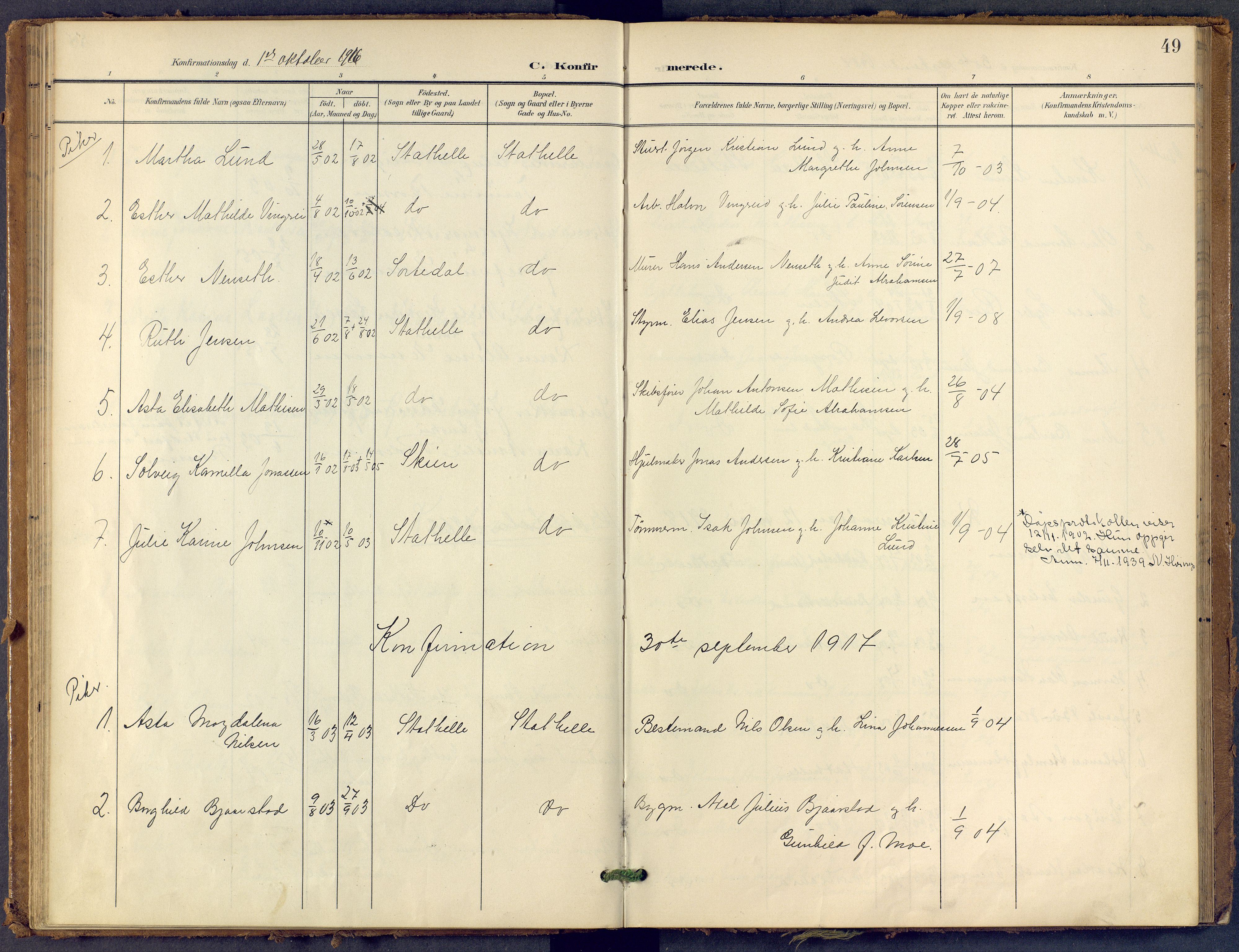 Bamble kirkebøker, SAKO/A-253/F/Fb/L0002: Parish register (official) no. II 2, 1900-1921, p. 49