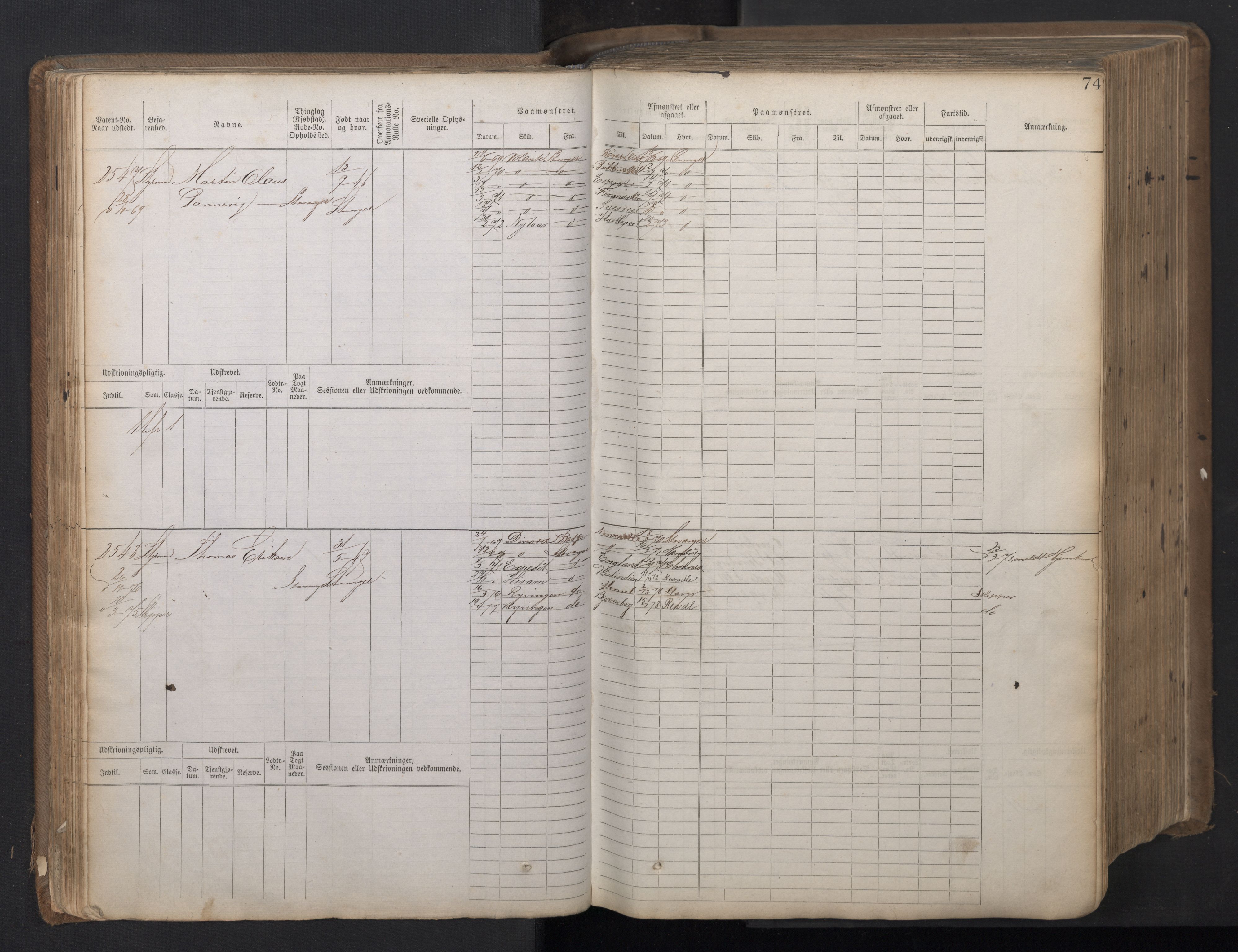 Stavanger sjømannskontor, AV/SAST-A-102006/F/Fb/Fbb/L0018: Sjøfartshovedrulle patnentnr. 2402-3602 (dublett), 1869, p. 77