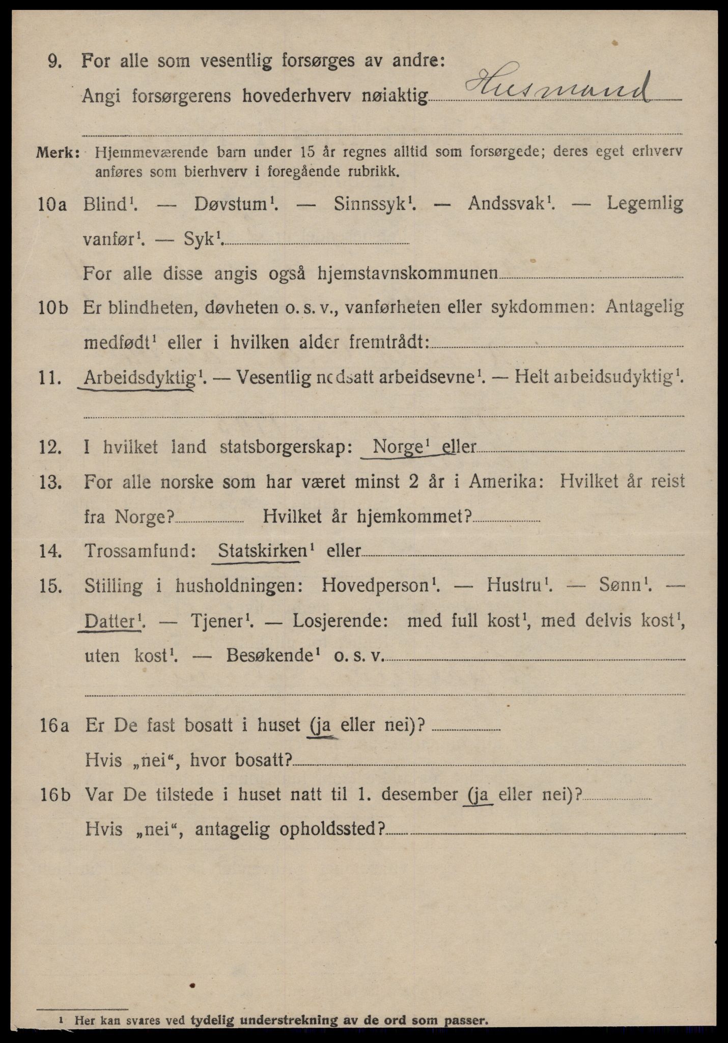 SAT, 1920 census for Stangvik, 1920, p. 3287
