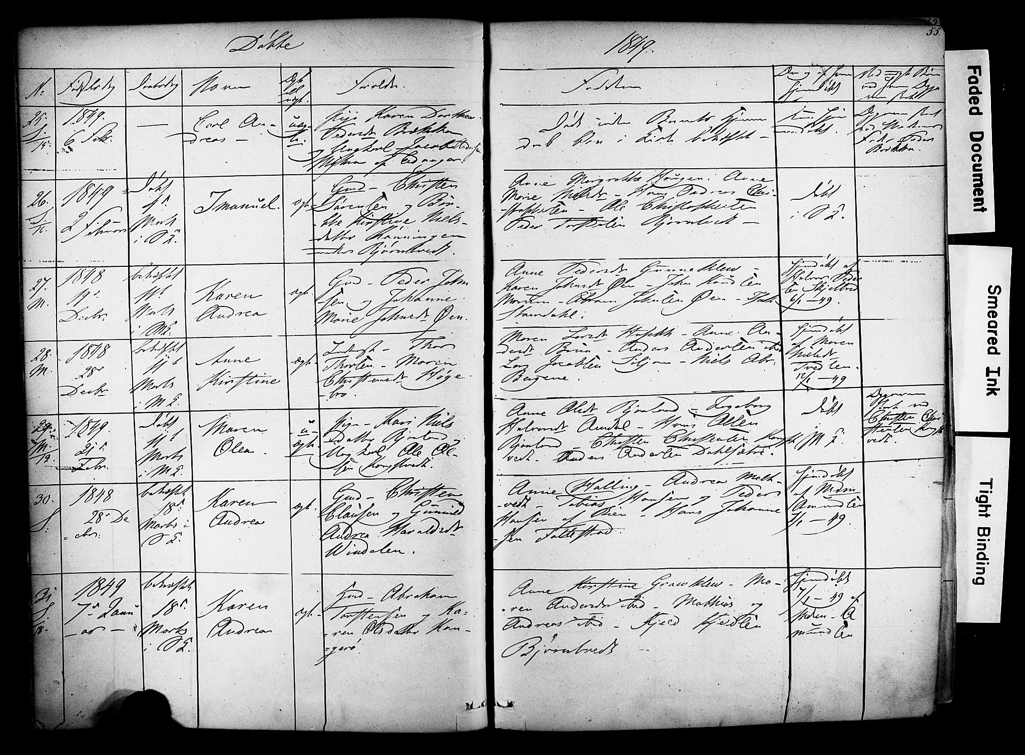 Solum kirkebøker, AV/SAKO-A-306/F/Fa/L0006: Parish register (official) no. I 6, 1844-1855, p. 55