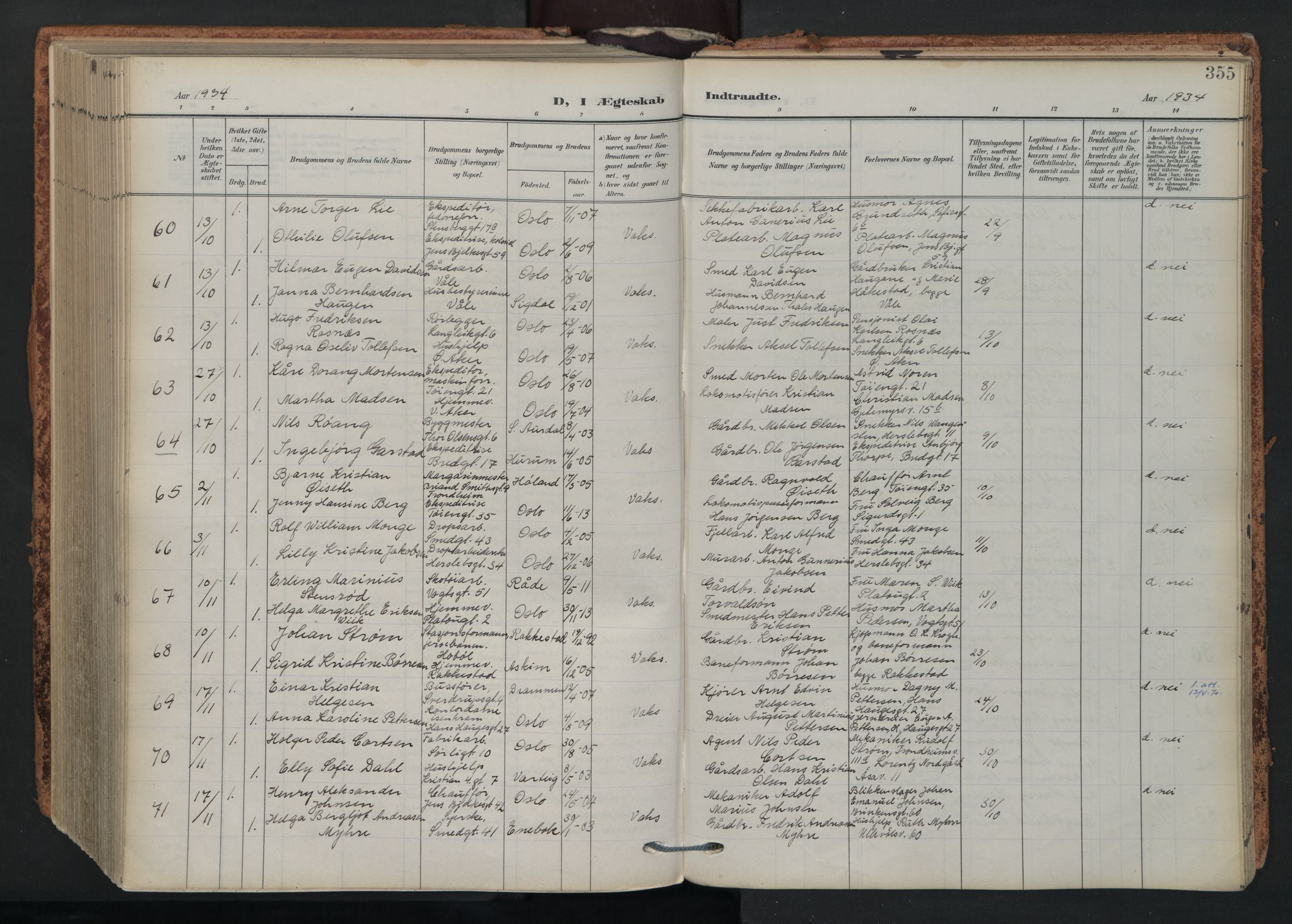 Grønland prestekontor Kirkebøker, SAO/A-10848/F/Fa/L0017: Parish register (official) no. 17, 1906-1934, p. 355