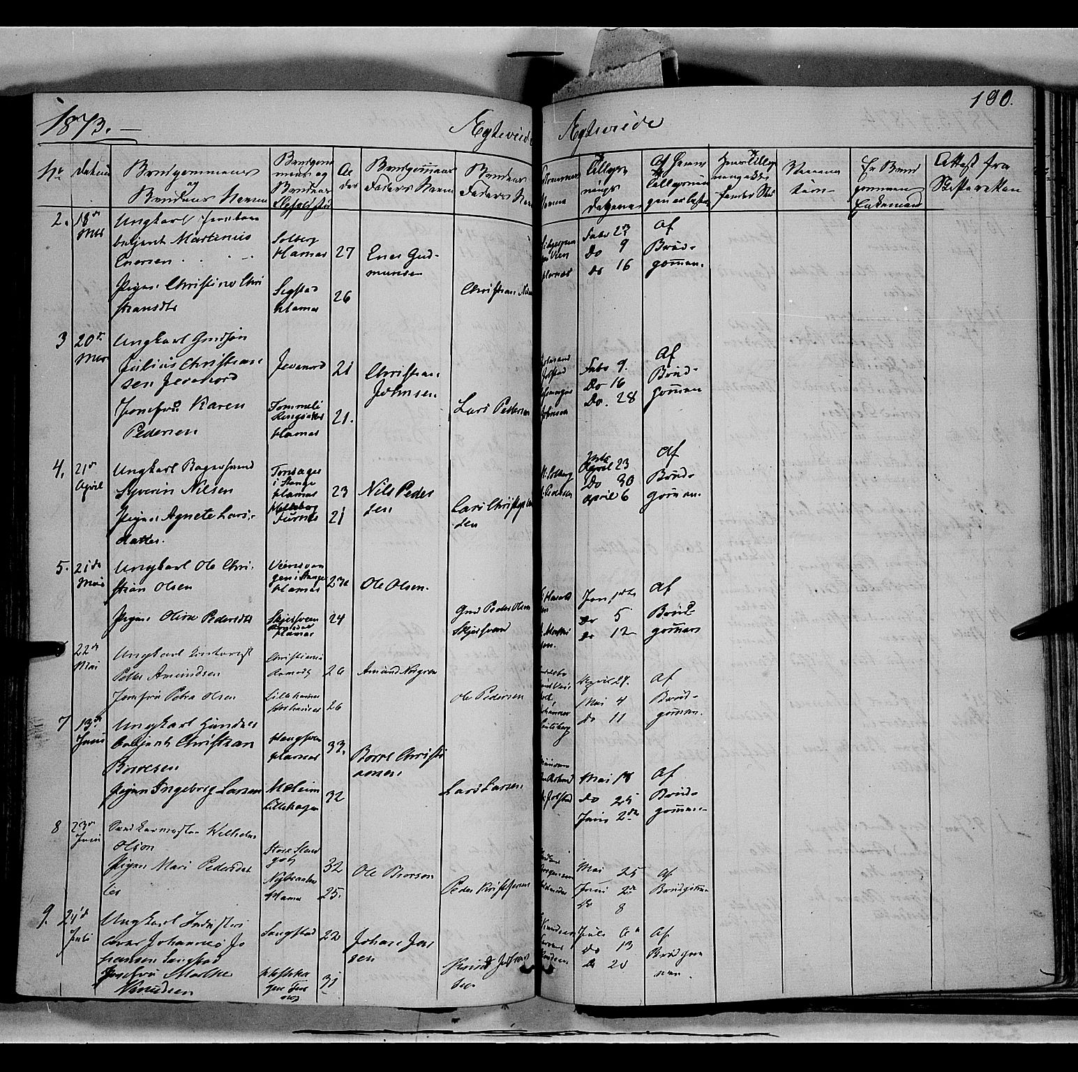 Vang prestekontor, Hedmark, SAH/PREST-008/H/Ha/Haa/L0011: Parish register (official) no. 11, 1852-1877, p. 190